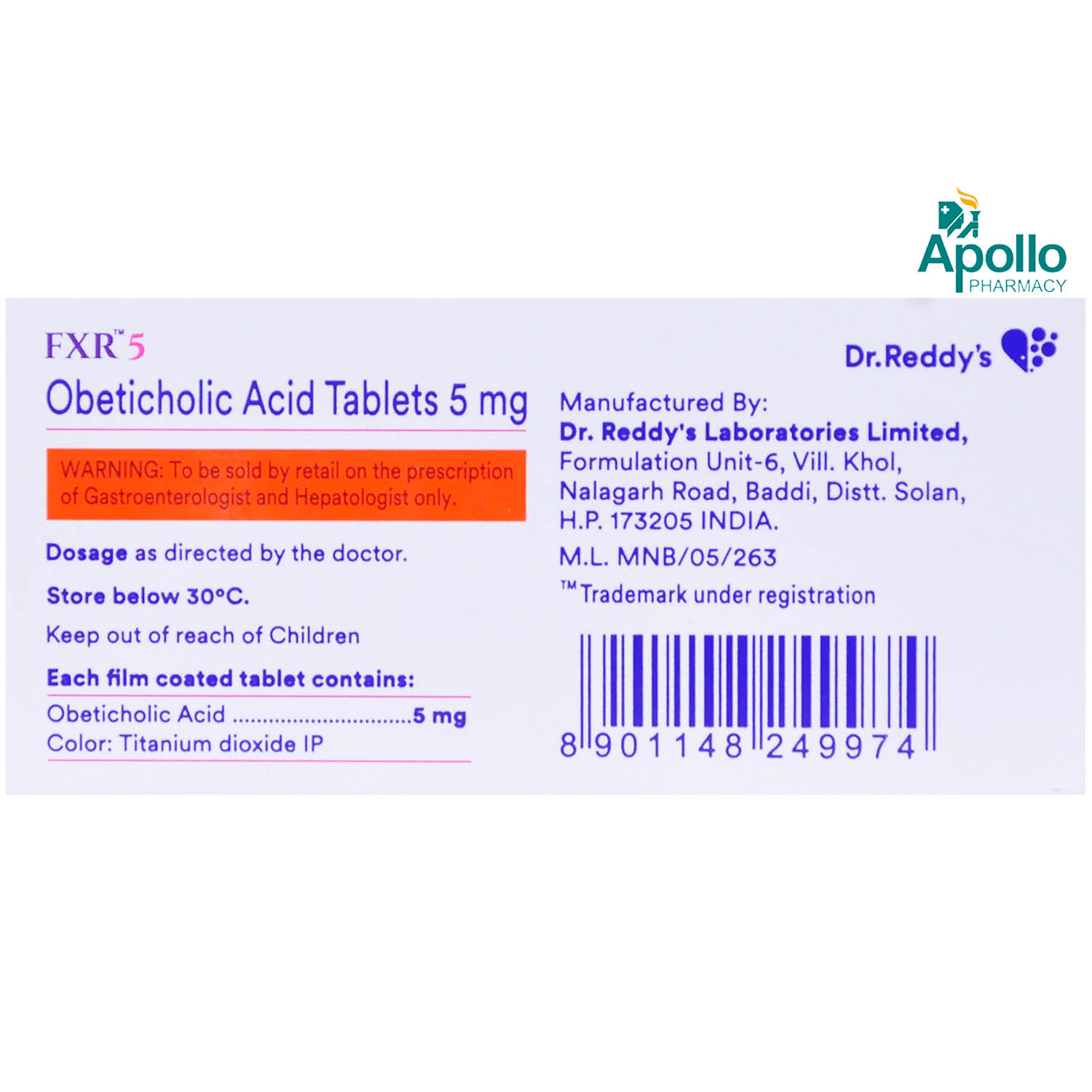 FXR 5 Tablet 10's, Pack of 10 TabletS FXR 5 Tablet 10's, Pack of 10 TabletS