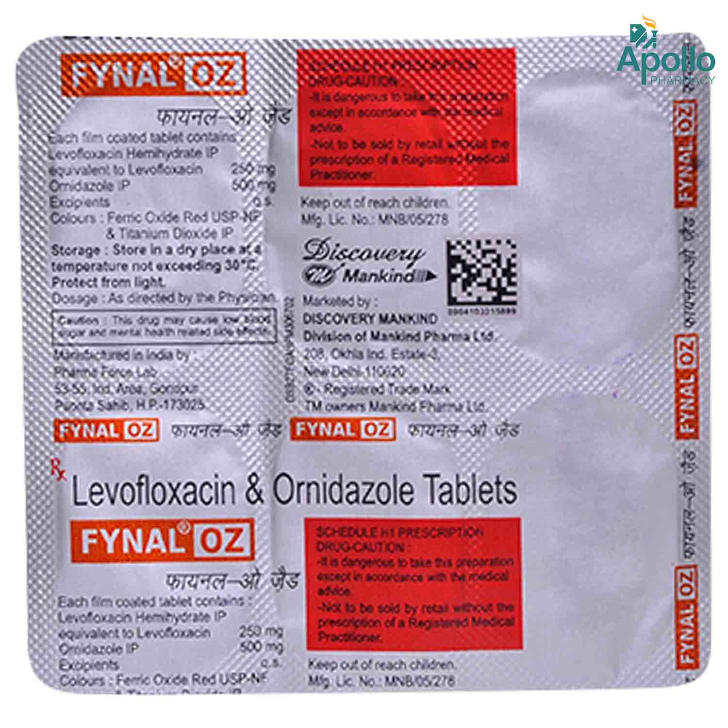 Fynal OZ Tablet 6's, Pack of 6 TABLETS Fynal OZ Tablet 6's, Pack of 6 TABLETS