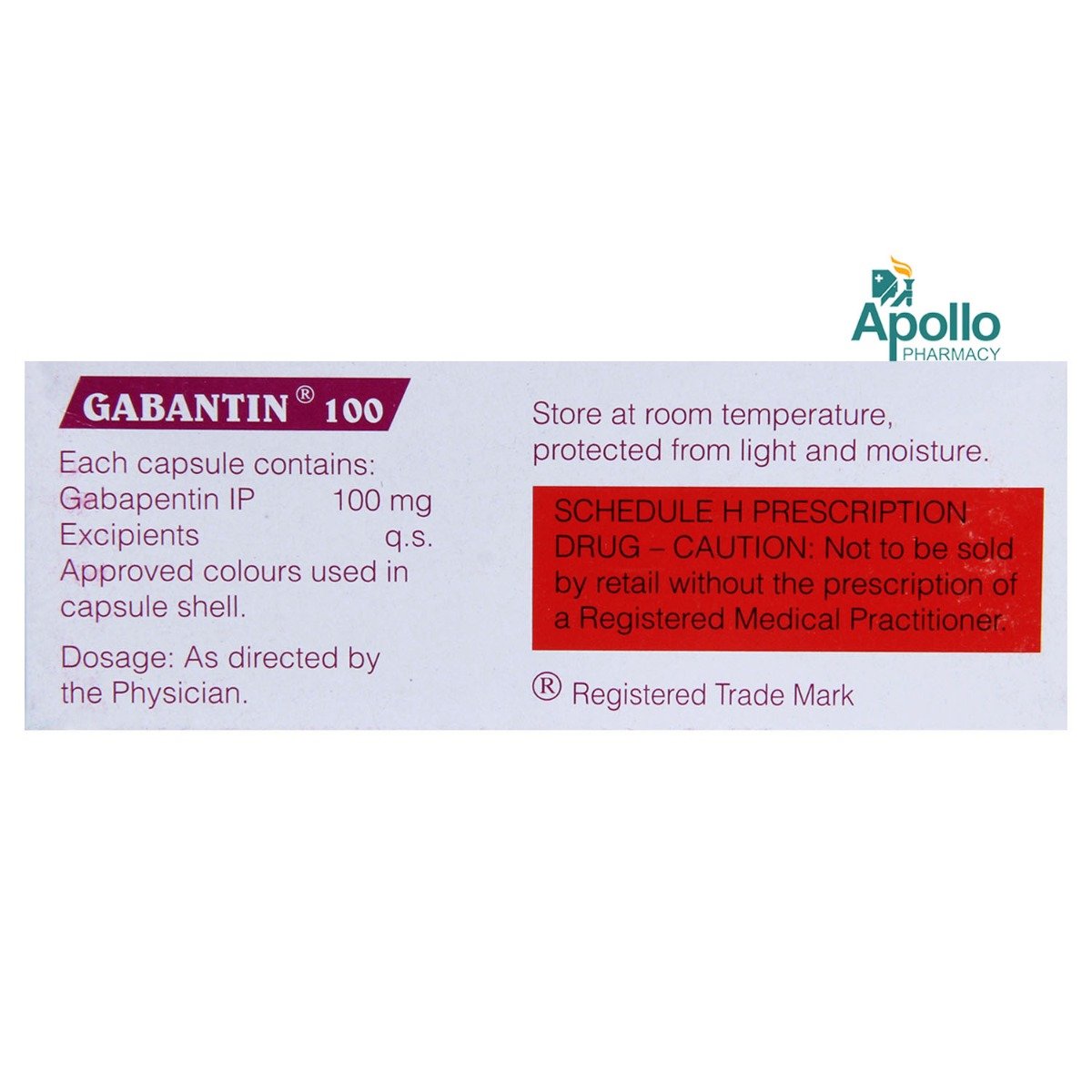 Gabantin 100 Capsule 10's, Pack of 10 CAPSULES Gabantin 100 Capsule 10's, Pack of 10 CAPSULES