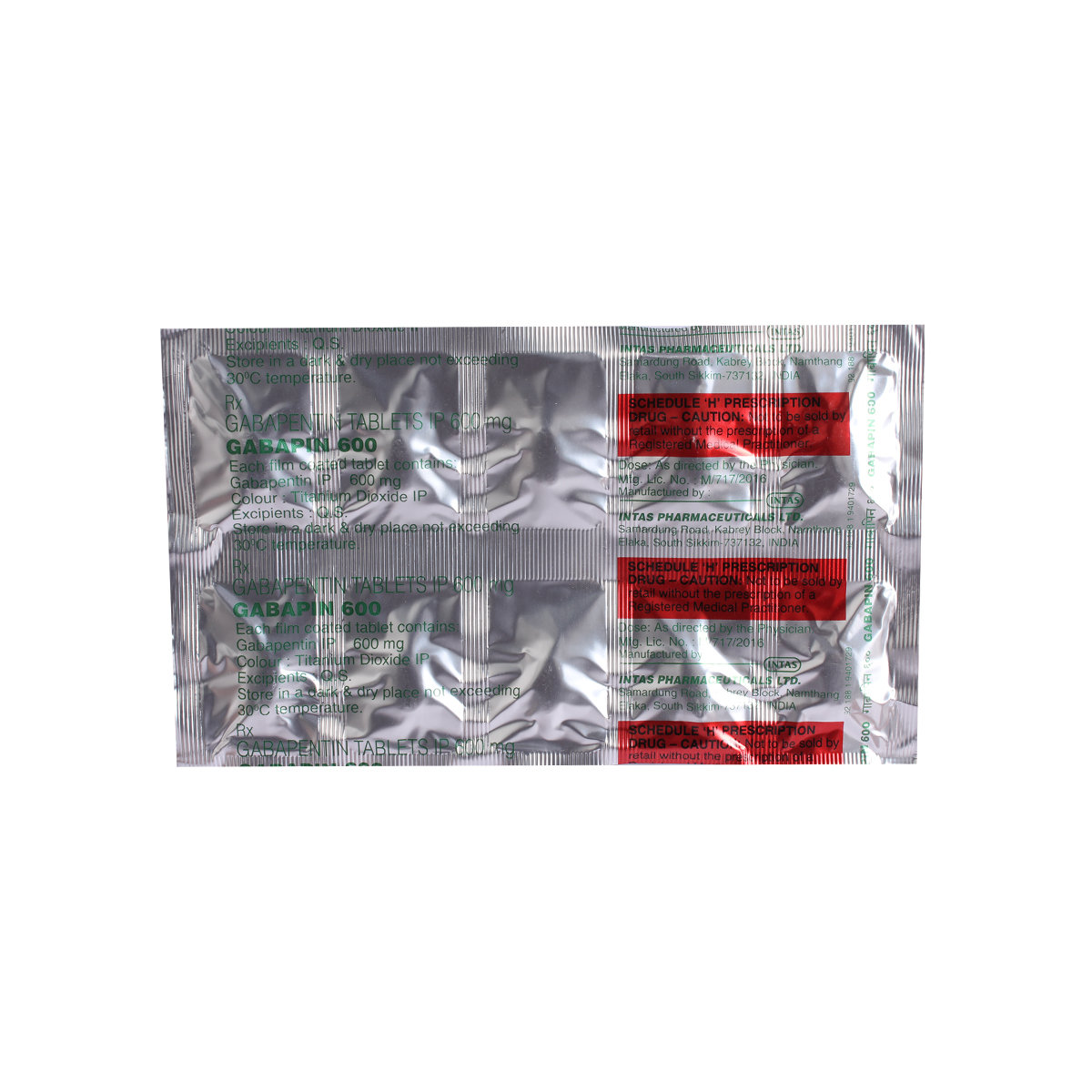 Gabapin 600 mg Tablet 10's, Pack of 10 TabletS Gabapin 600 mg Tablet 10's, Pack of 10 TabletS