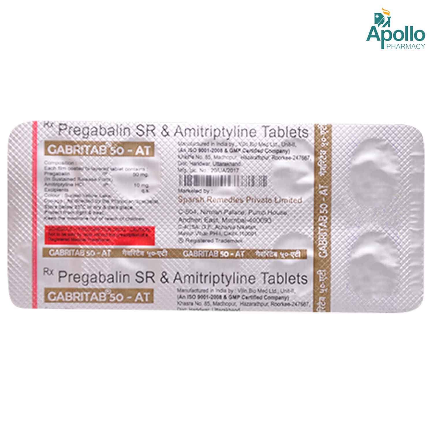 Gabritab 50-AT Tablet 10's, Pack of 10 TabletS Gabritab 50-AT Tablet 10's, Pack of 10 TabletS
