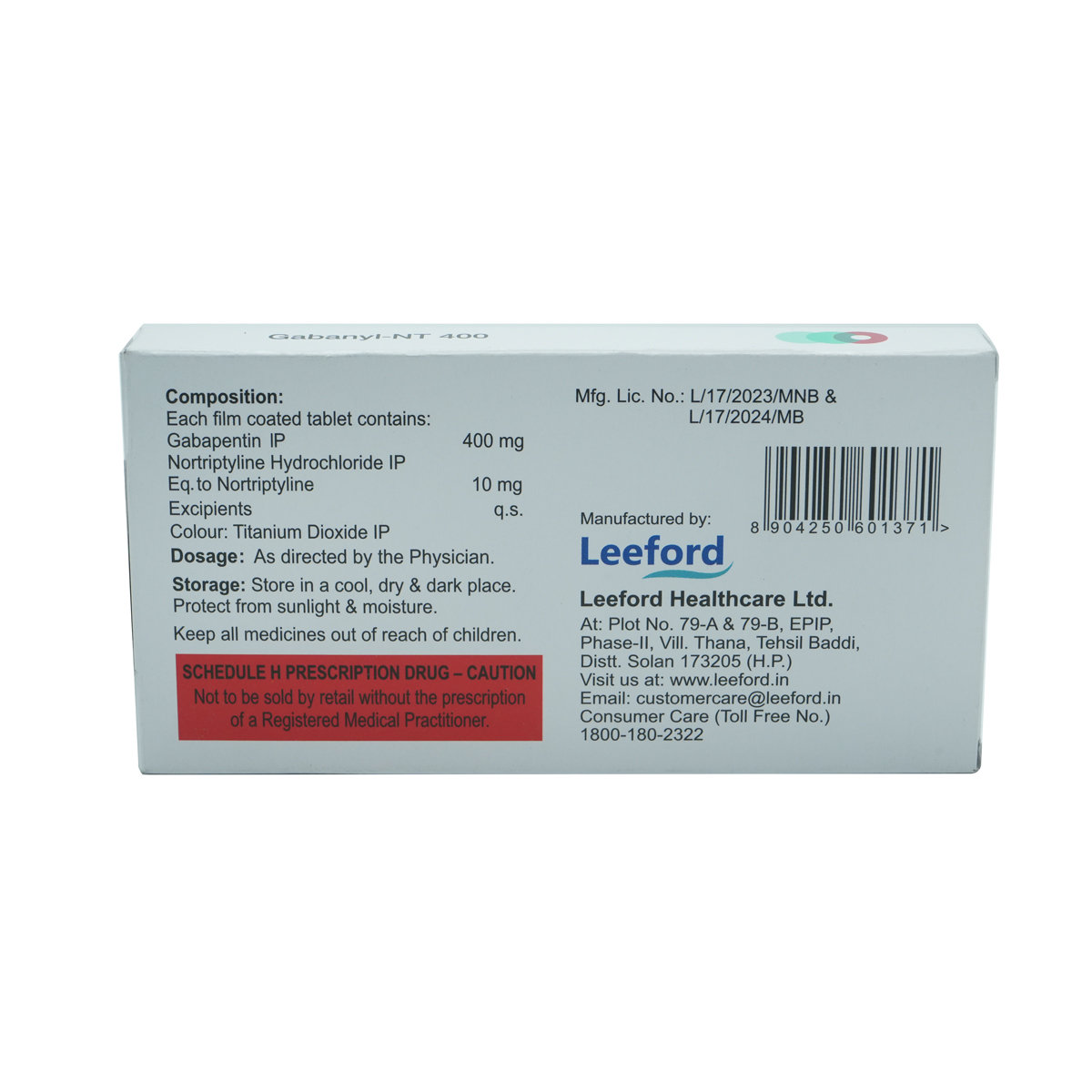 Gabanyl-NT 400 Tablet 10's, Pack of 10 TabletS Gabanyl-NT 400 Tablet 10's, Pack of 10 TabletS