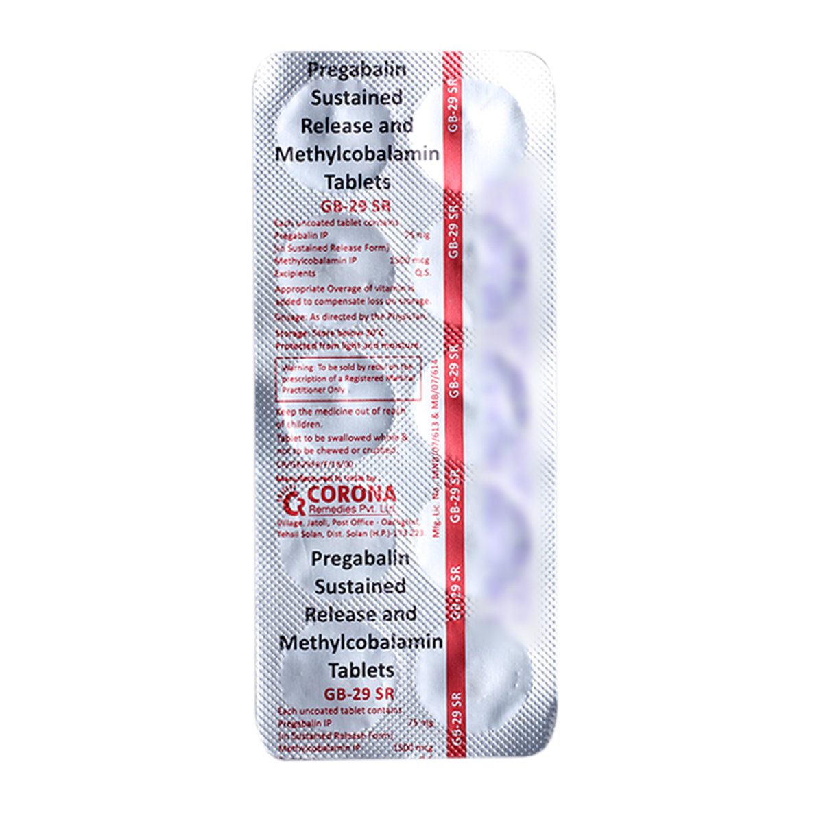 GB 29 SR Tablet 10's, Pack of 10 GB 29 SR Tablet 10's, Pack of 10