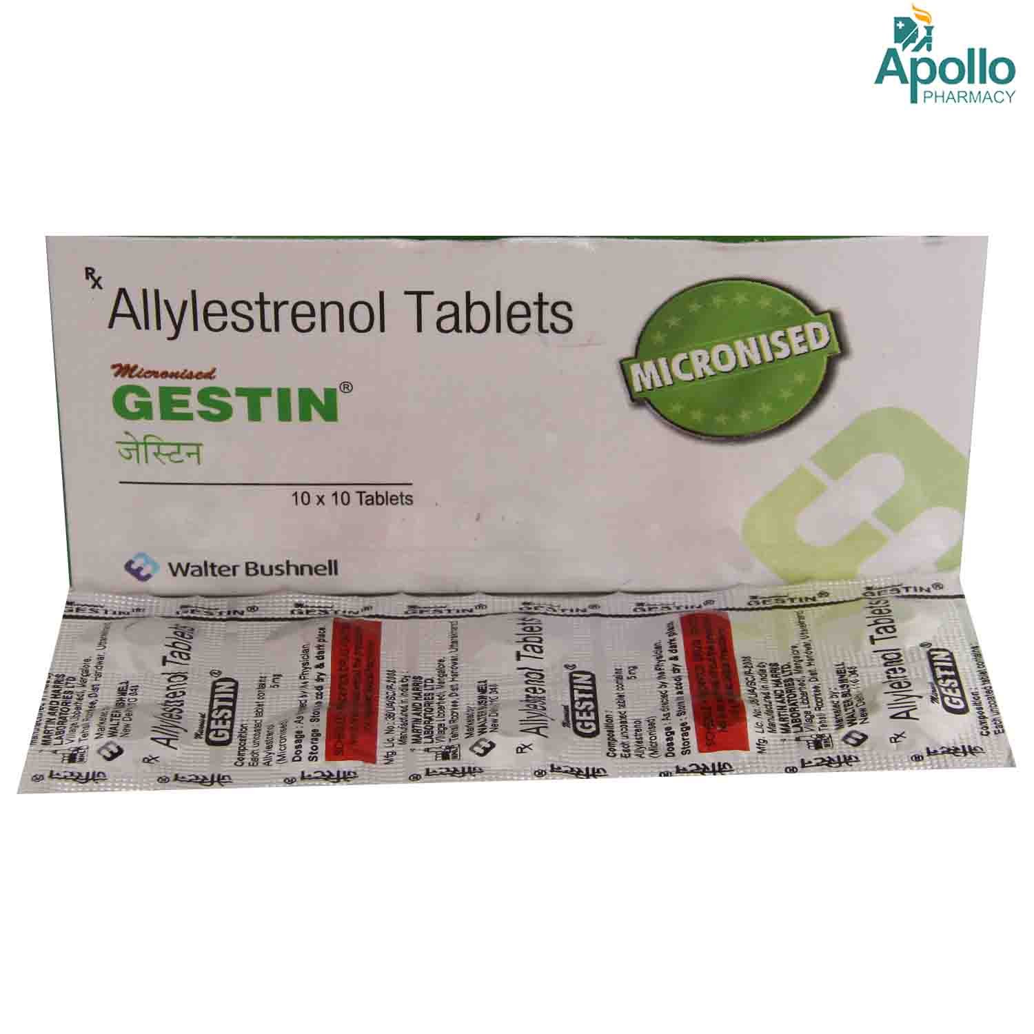 Gestin Tablet 10's, Pack of 10 TABLETS Gestin Tablet 10's, Pack of 10 TABLETS