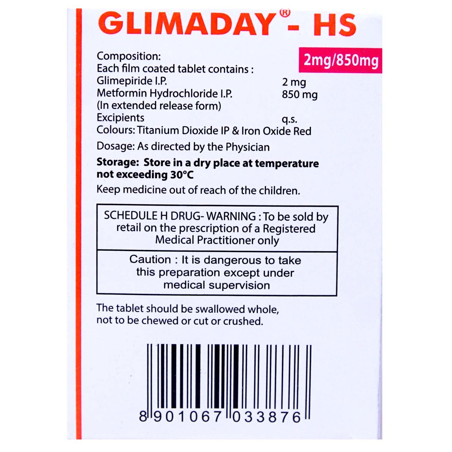 Glimaday HS Tablet 10's, Pack of 10 TABLETS Glimaday HS Tablet 10's, Pack of 10 TABLETS