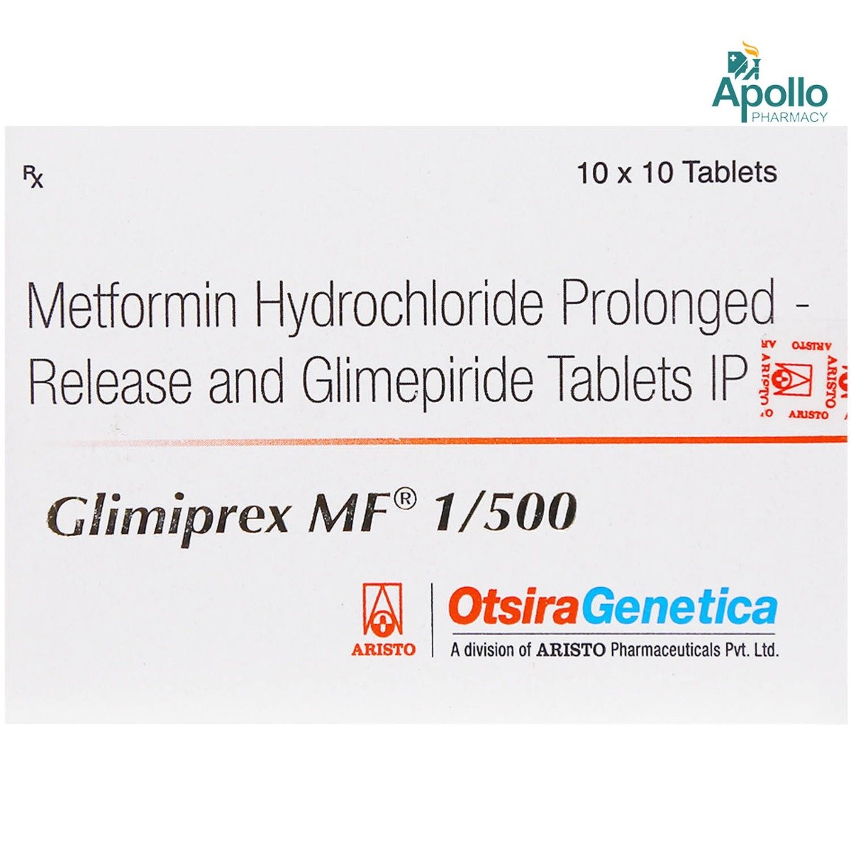 Glimiprex MF 1/500 Tablet 10's, Pack of 10 TABLETS Glimiprex MF 1/500 Tablet 10's, Pack of 10 TABLETS