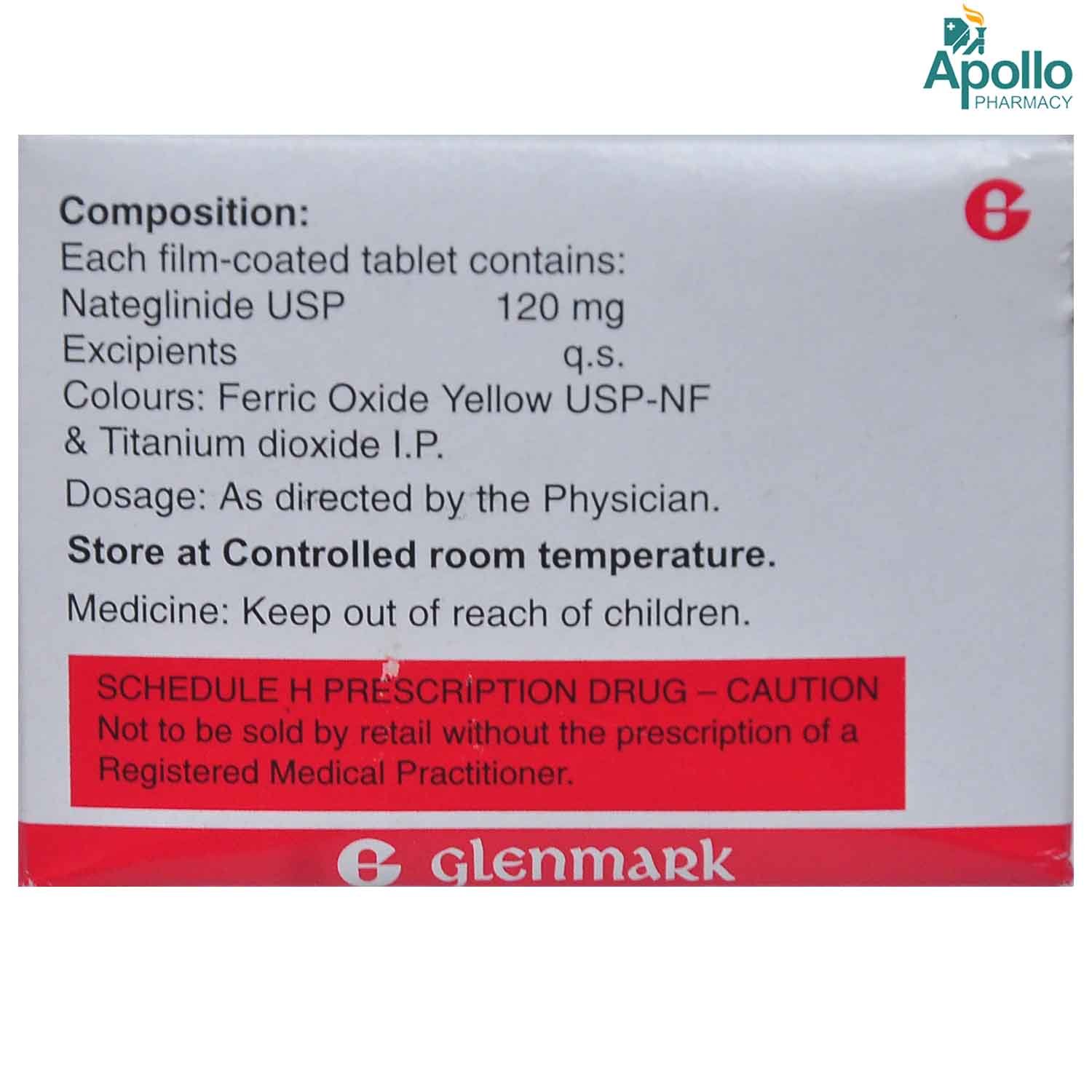Glinate 120 Tablet 10's, Pack of 10 TABLETS Glinate 120 Tablet 10's, Pack of 10 TABLETS
