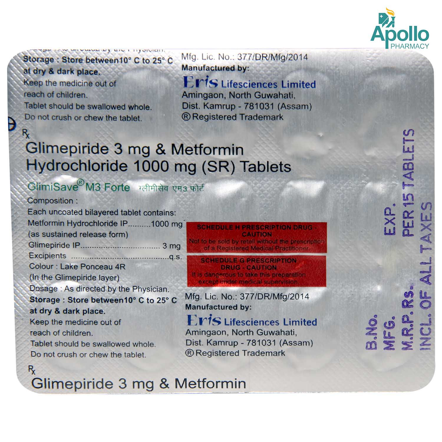 Glimisave M 3 Forte Tablet 15's, Pack of 15 TABLETS Glimisave M 3 Forte Tablet 15's, Pack of 15 TABLETS