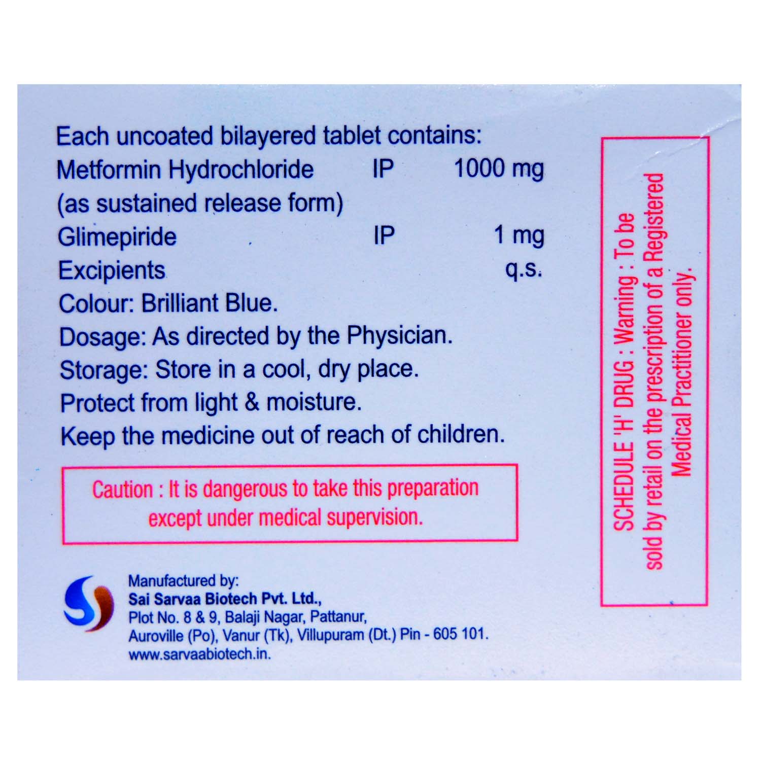 Glimiprime-M 1 Forte Tablet 10's, Pack of 10 TABLETS Glimiprime-M 1 Forte Tablet 10's, Pack of 10 TABLETS