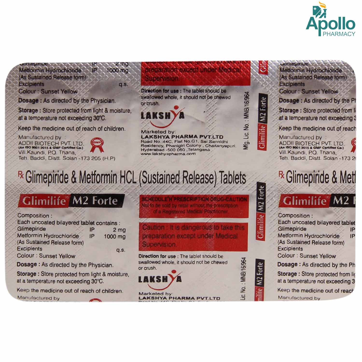 GLIMILIFE M 2MG FORTE TABLET, Pack of 10 TABLETS GLIMILIFE M 2MG FORTE TABLET, Pack of 10 TABLETS