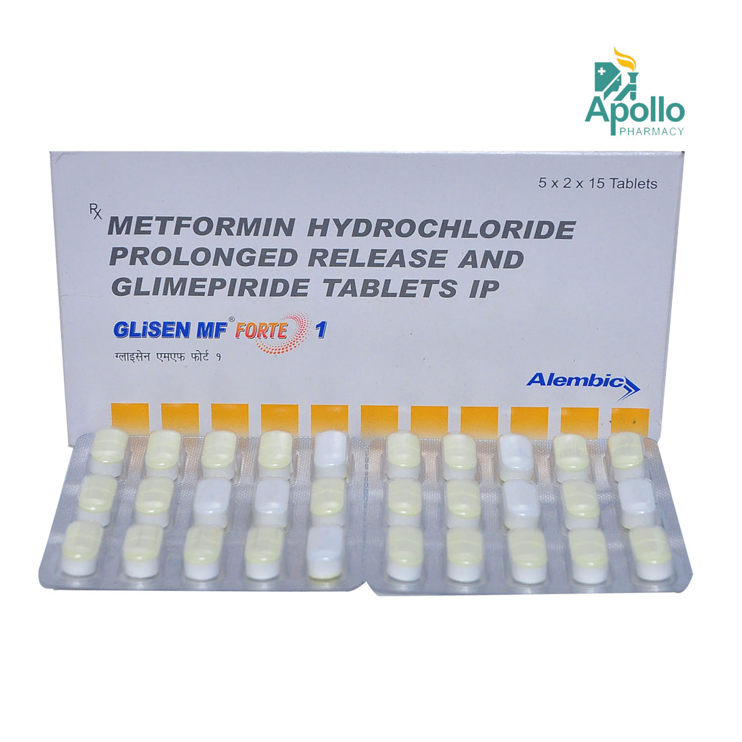 Glisen MF Forte 1 Tablet 15's, Pack of 15 TabletS Glisen MF Forte 1 Tablet 15's, Pack of 15 TabletS