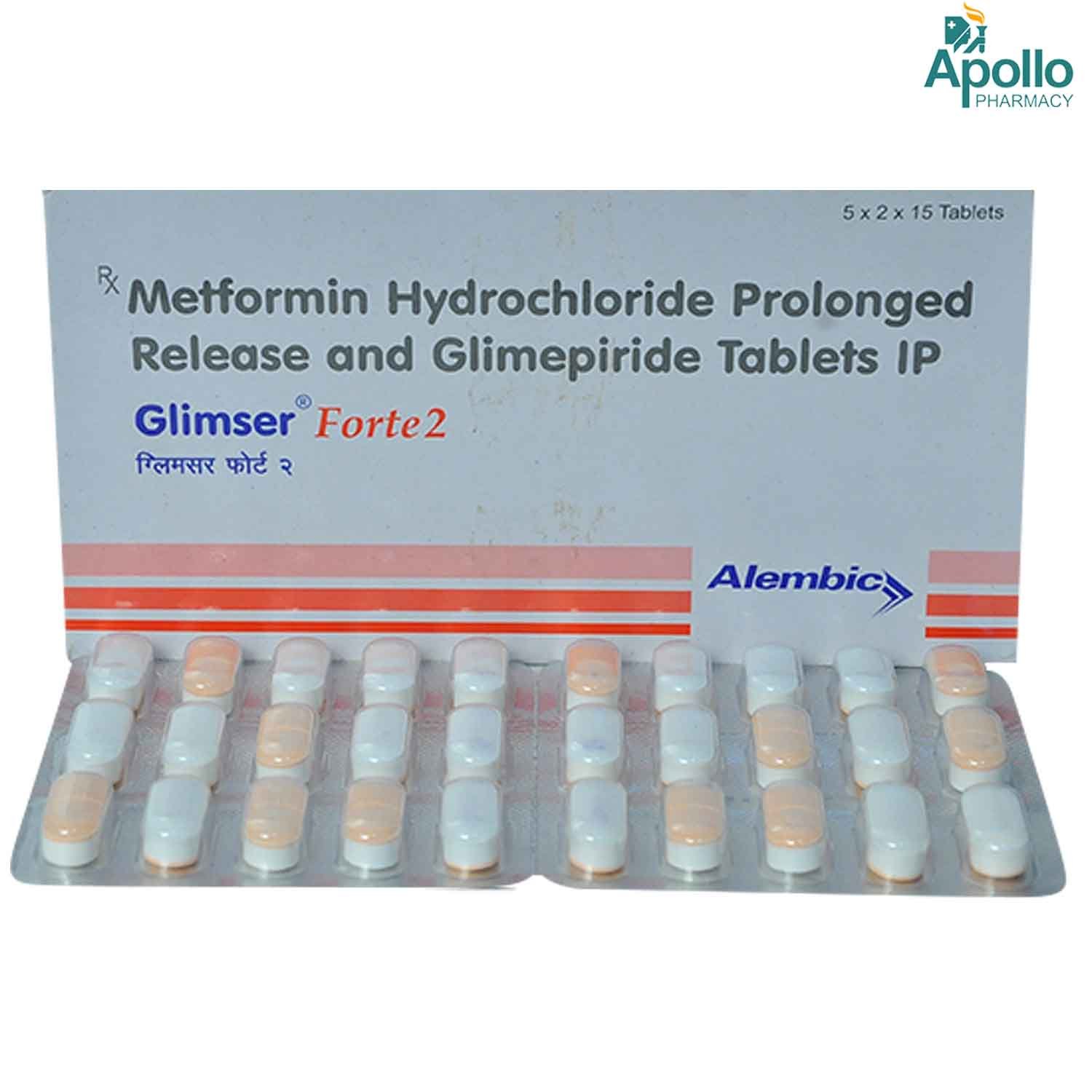 Glimser Forte 2 Tablet 15's, Pack of 15 TABLETS Glimser Forte 2 Tablet 15's, Pack of 15 TABLETS