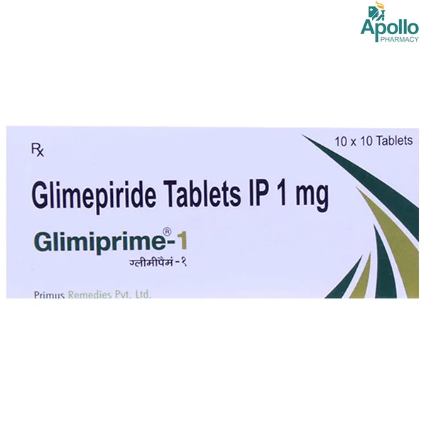 Glimiprime-1 Tablet 10's, Pack of 10 TABLETS