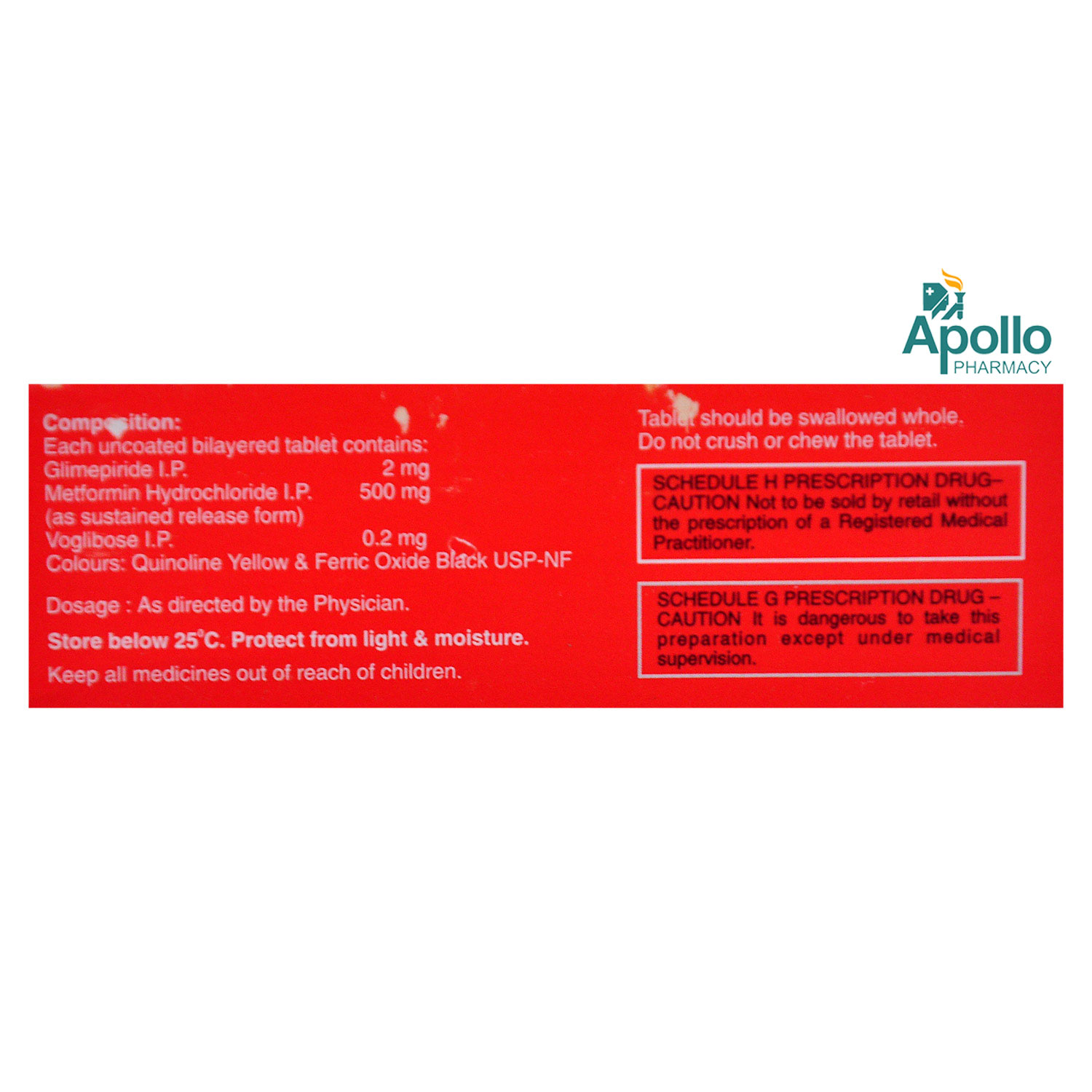 Glimulin MV 2 Tablet 10's, Pack of 10 TABLETS Glimulin MV 2 Tablet 10's, Pack of 10 TABLETS