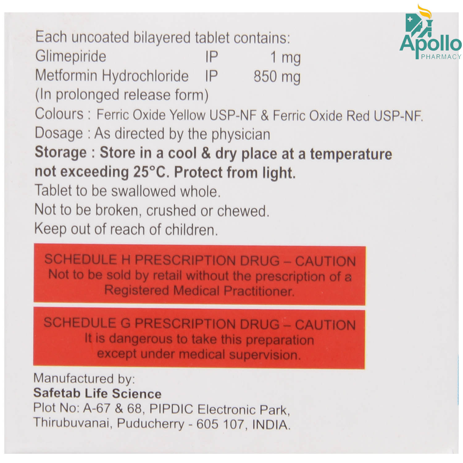 Glitaray M-1mg Plus Tablet 15's, Pack of 15 TabletS Glitaray M-1mg Plus Tablet 15's, Pack of 15 TabletS