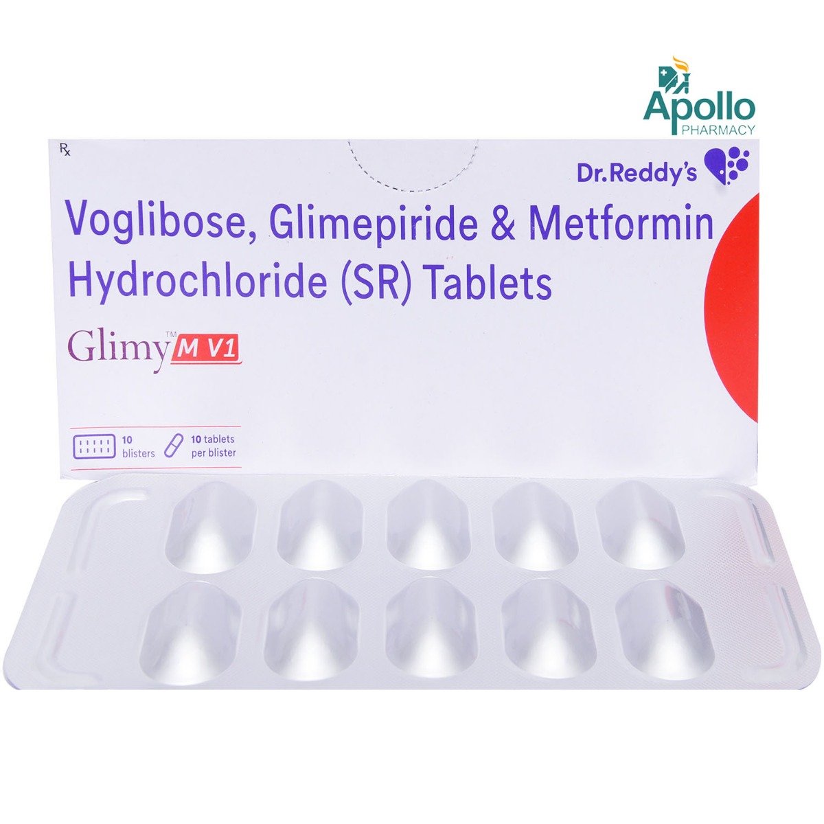 Glimy M V1 Tablet 10's, Pack of 10 TABLETS Glimy M V1 Tablet 10's, Pack of 10 TABLETS