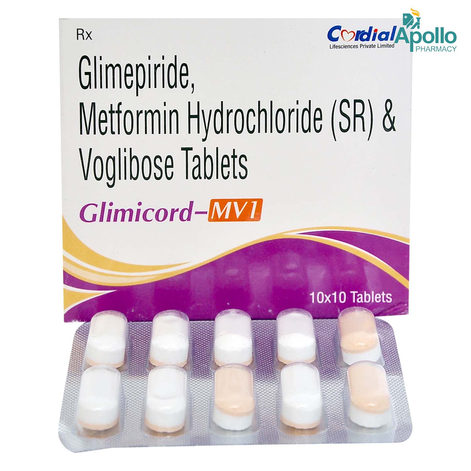 GLIMICORD MV 1MG TABLET 10'S, Pack of 10 TabletS GLIMICORD MV 1MG TABLET 10'S, Pack of 10 TabletS