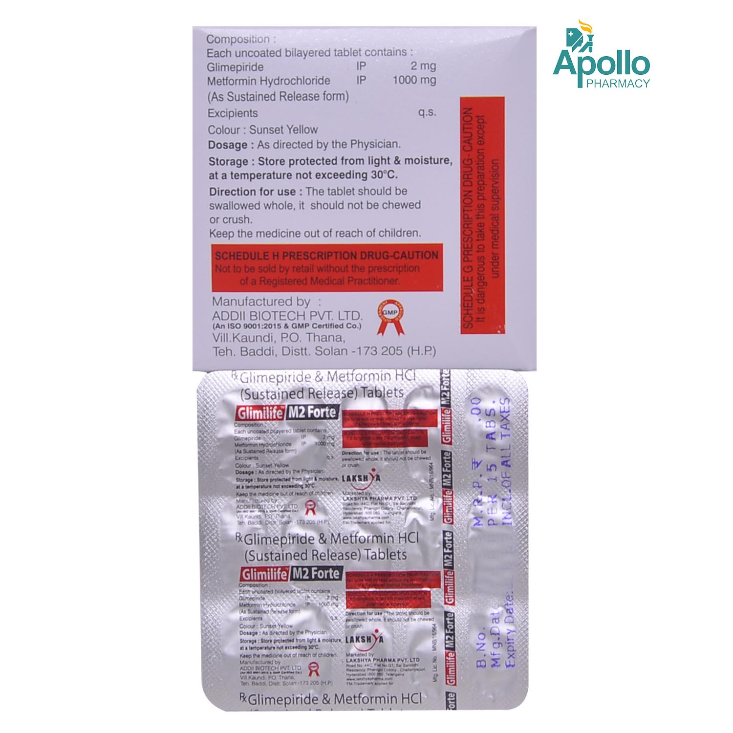 Glimilife M2 Forte Tablet 15's, Pack of 15 TABLETS Glimilife M2 Forte Tablet 15's, Pack of 15 TABLETS