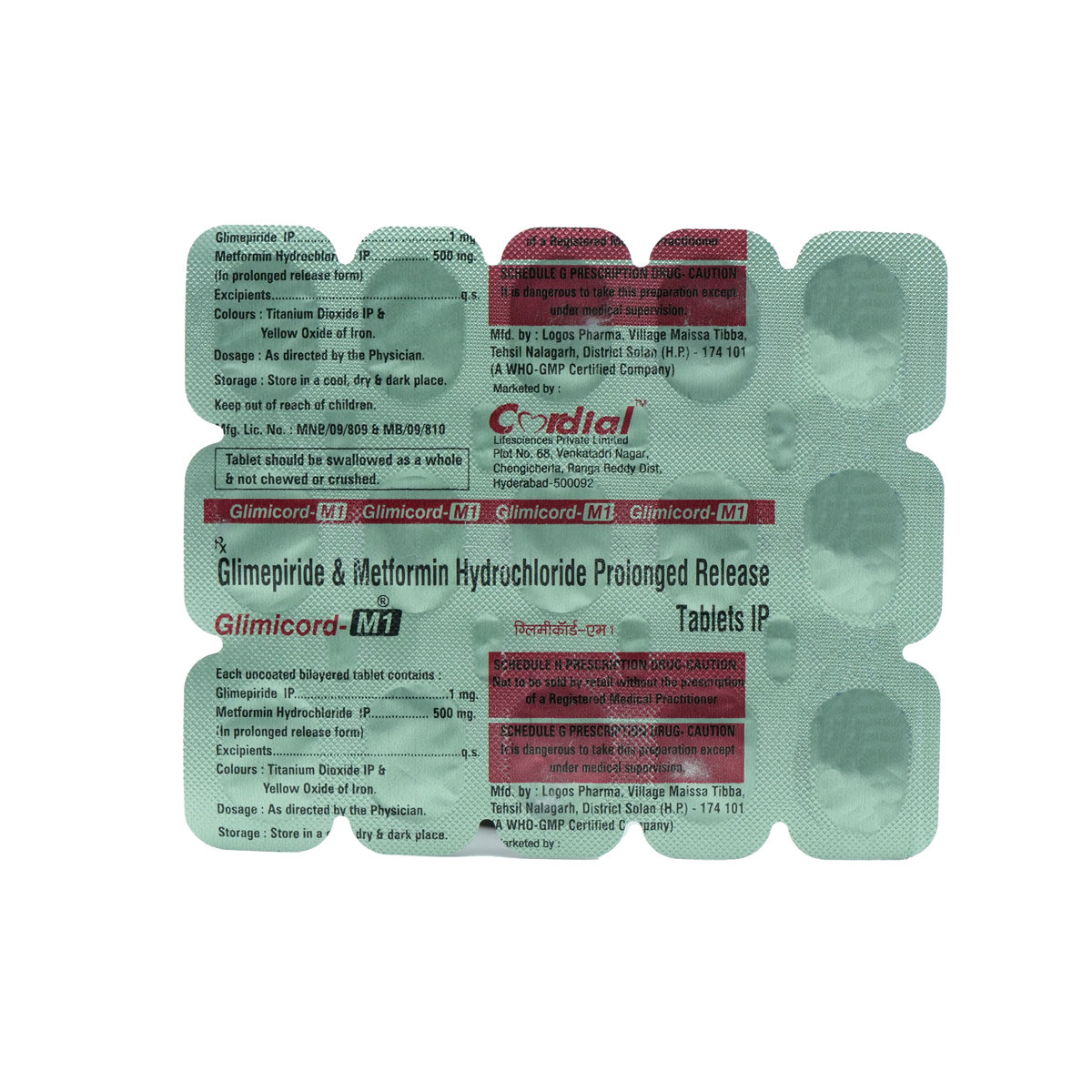 Glimicord-M1 Tablets 15's, Pack of 15 TabletS Glimicord-M1 Tablets 15's, Pack of 15 TabletS