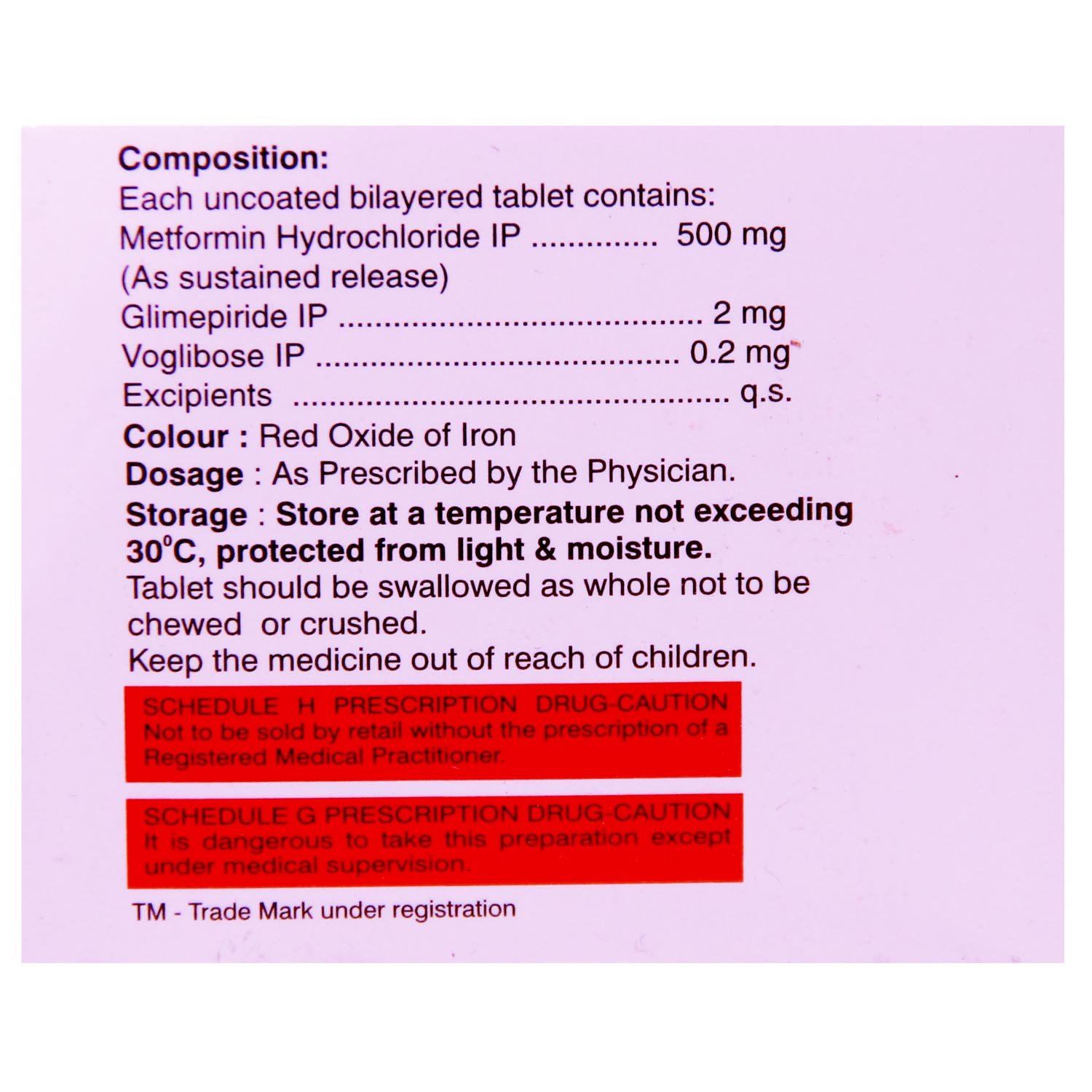 Glorimet VG2 Tablet 10's, Pack of 10 TabletS Glorimet VG2 Tablet 10's, Pack of 10 TabletS