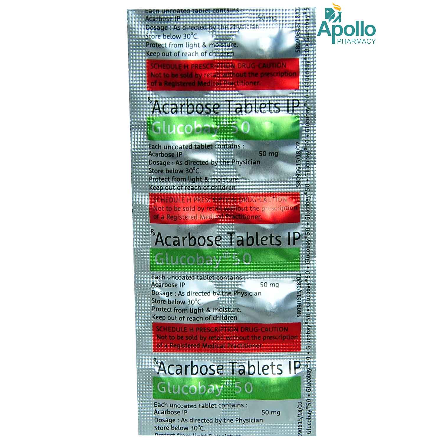 Glucobay 50 Tablet 10's, Pack of 10 TABLETS Glucobay 50 Tablet 10's, Pack of 10 TABLETS