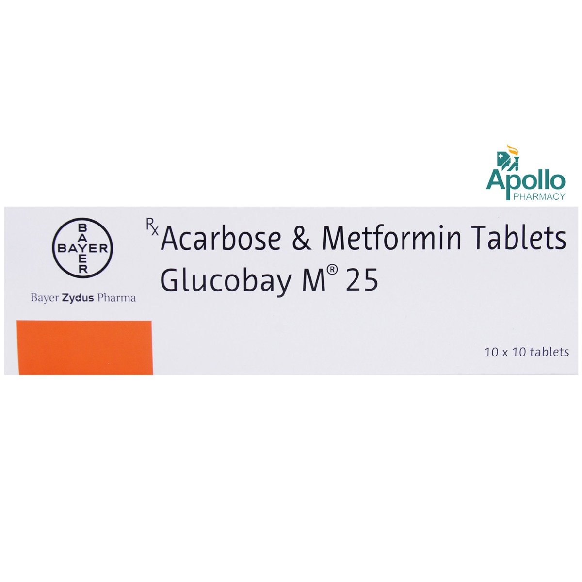 Glucobay M 25 Tablet 10's, Pack of 10 TABLETS Glucobay M 25 Tablet 10's, Pack of 10 TABLETS