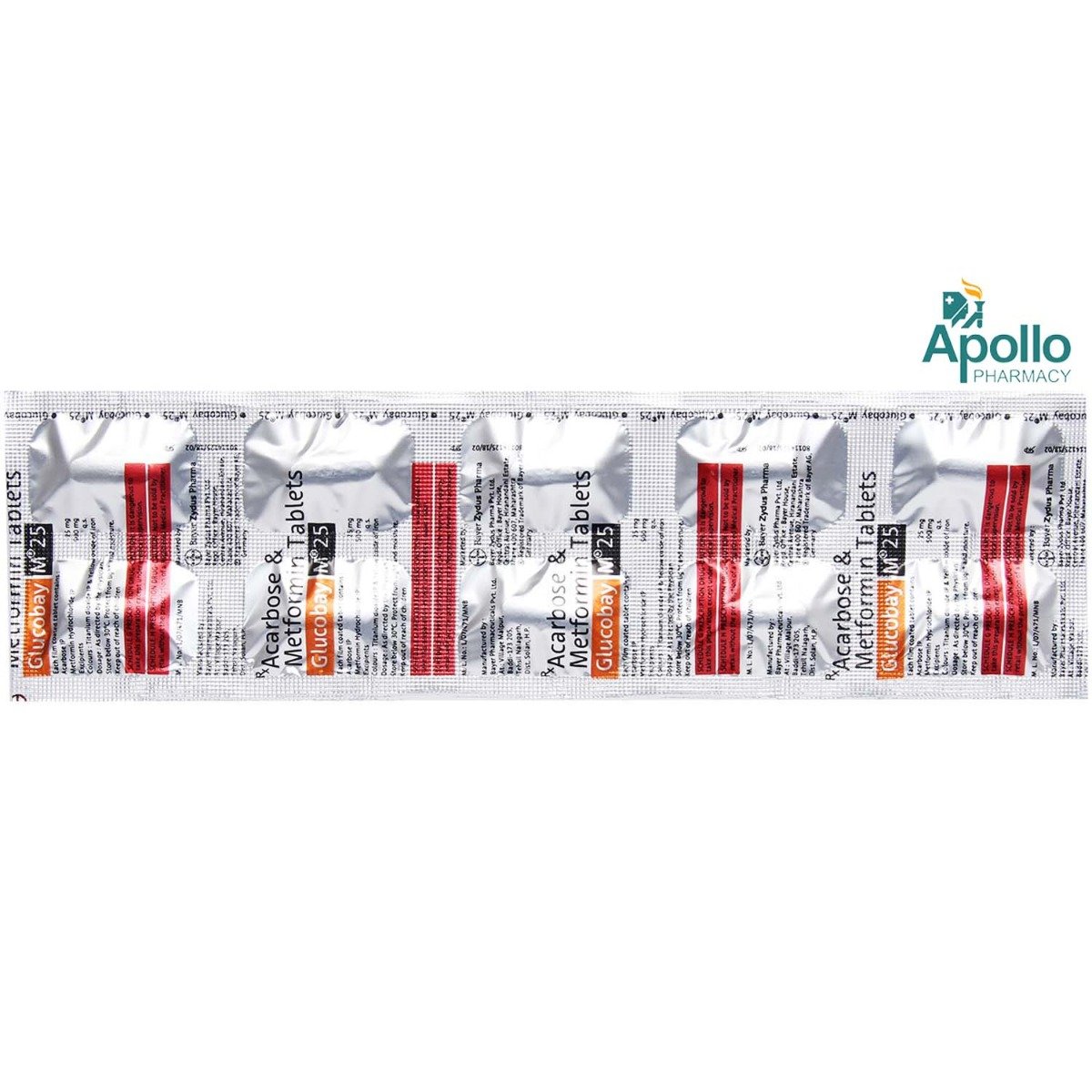 Glucobay M 25 Tablet 10's, Pack of 10 TABLETS Glucobay M 25 Tablet 10's, Pack of 10 TABLETS