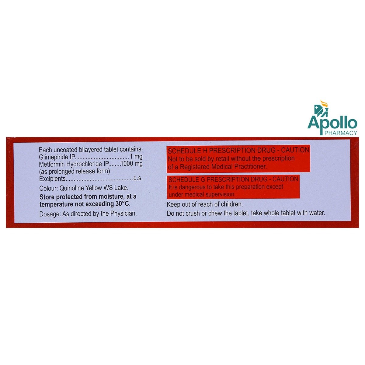 Glucoryl-M 1 Forte Tablet 15's, Pack of 15 TabletS Glucoryl-M 1 Forte Tablet 15's, Pack of 15 TabletS