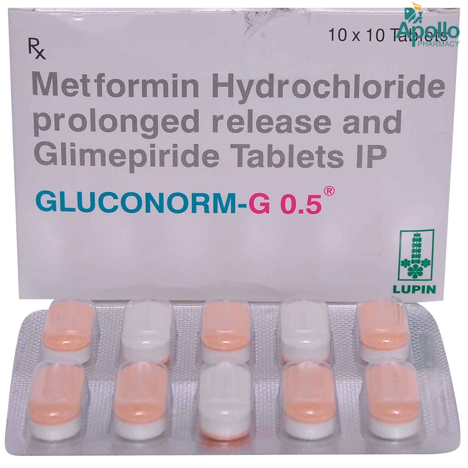 Gluconorm-G 0.5 Tablet 10's, Pack of 10 TABLETS Gluconorm-G 0.5 Tablet 10's, Pack of 10 TABLETS