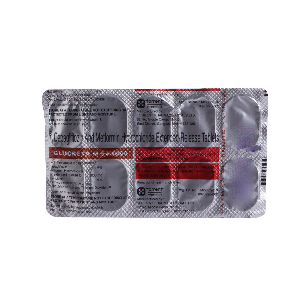 Glucreta M 5/1000mg Tablet 10's, Pack of 10 TABLETS Glucreta M 5/1000mg Tablet 10's, Pack of 10 TABLETS