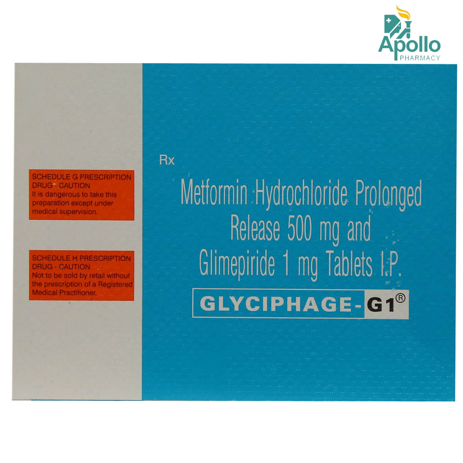 Glyciphage-G 1 Tablet 10's, Pack of 10 TABLETS Glyciphage-G 1 Tablet 10's, Pack of 10 TABLETS