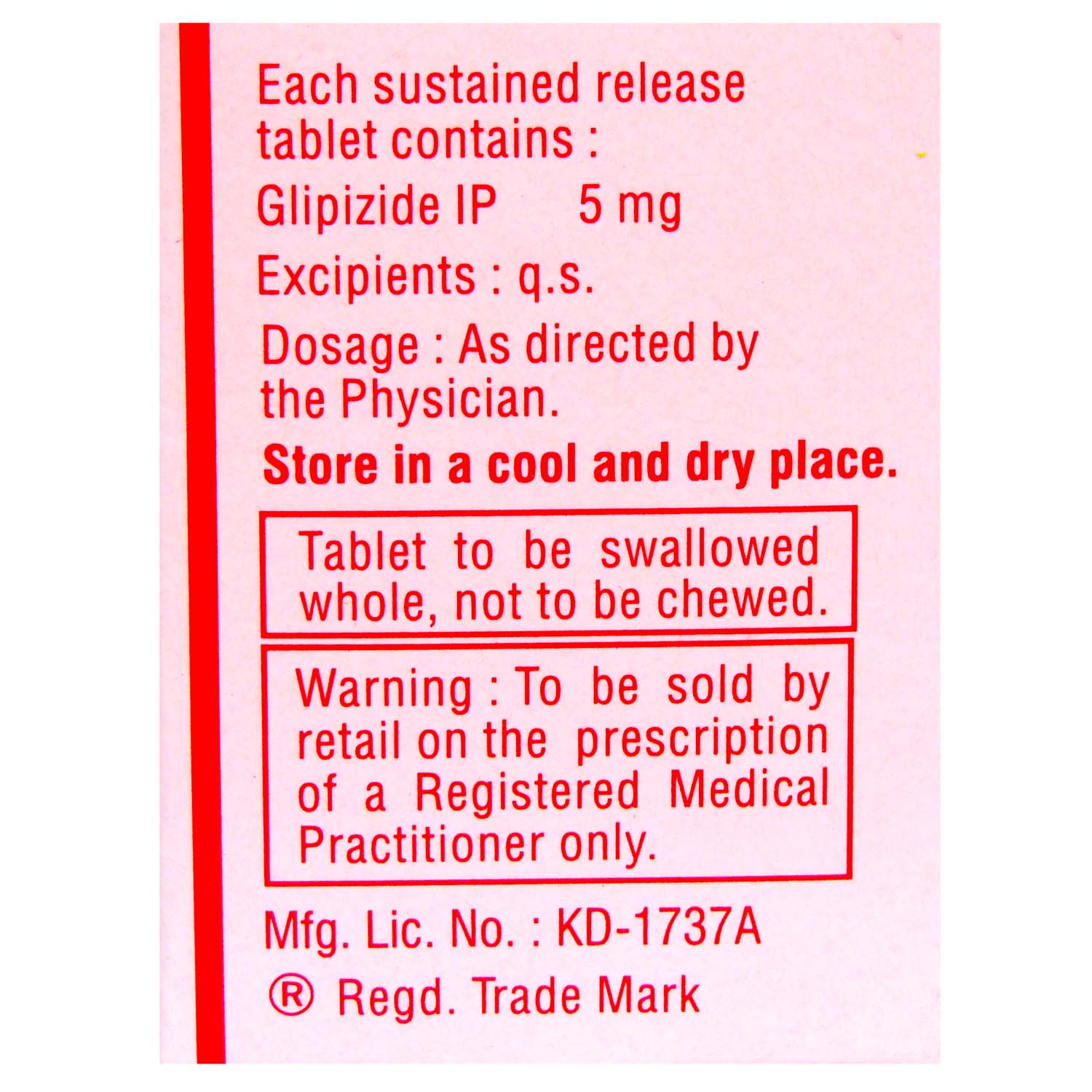 Glynase XL-5 Tablet 10's, Pack of 10 TABLETS Glynase XL-5 Tablet 10's, Pack of 10 TABLETS