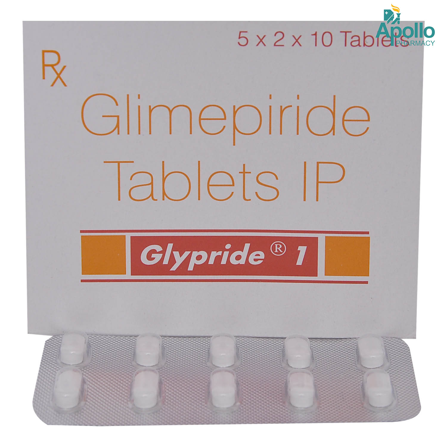 Glypride 1 Tablet 10's, Pack of 10 TABLETS Glypride 1 Tablet 10's, Pack of 10 TABLETS