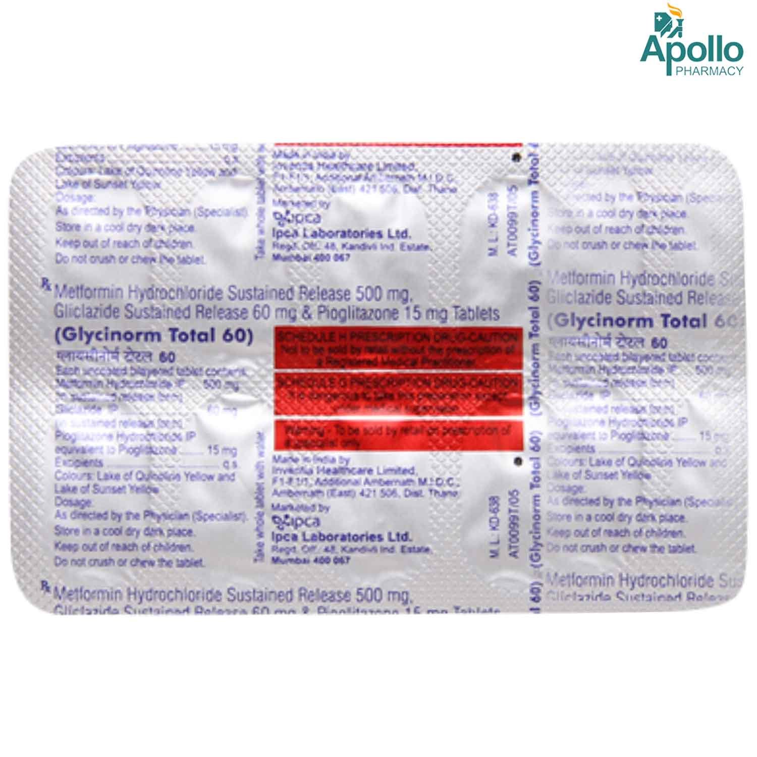 Glycinorm Total 60 Tablet 10's, Pack of 10 TABLETS Glycinorm Total 60 Tablet 10's, Pack of 10 TABLETS