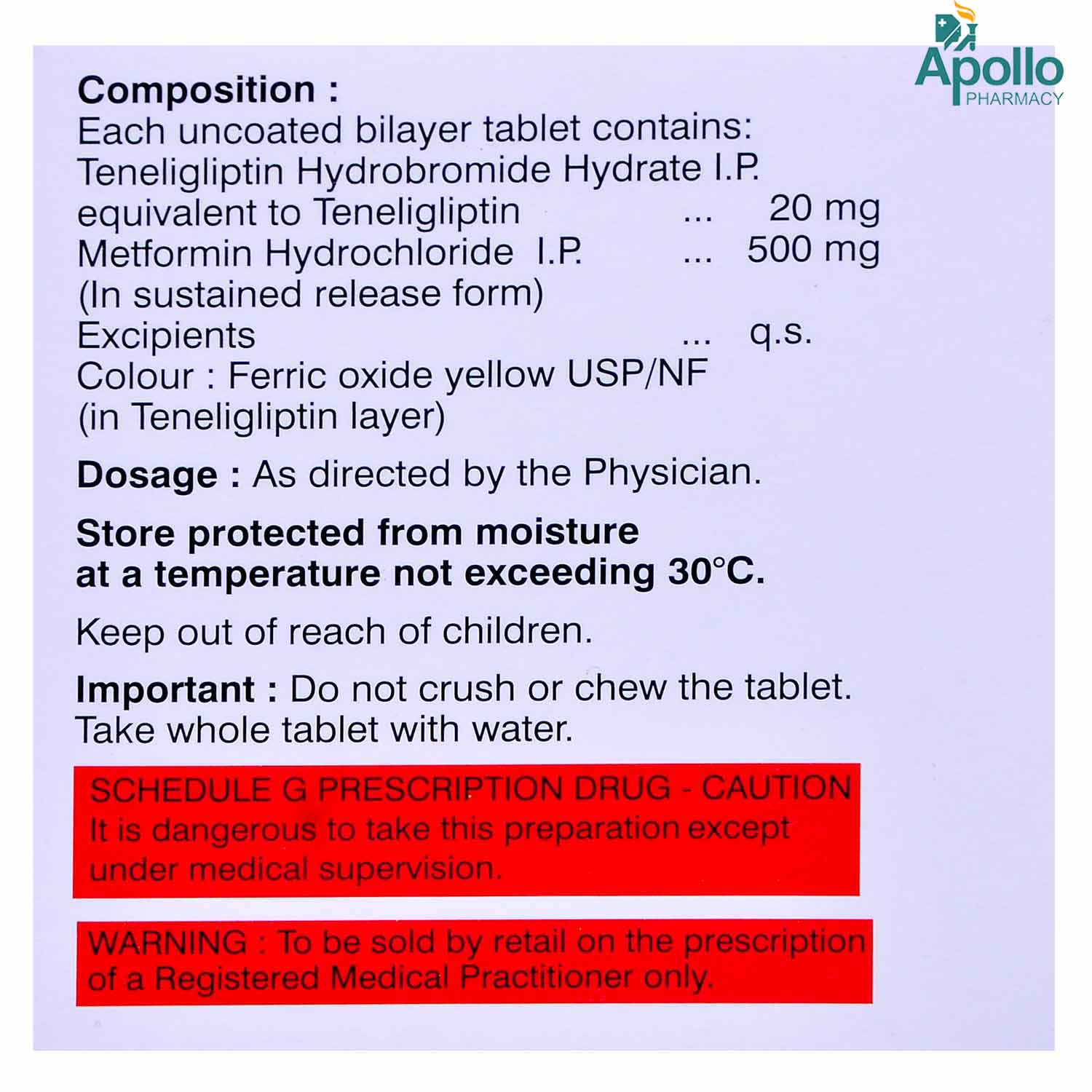 Glypten M Tablet 10's, Pack of 10 TABLETS Glypten M Tablet 10's, Pack of 10 TABLETS