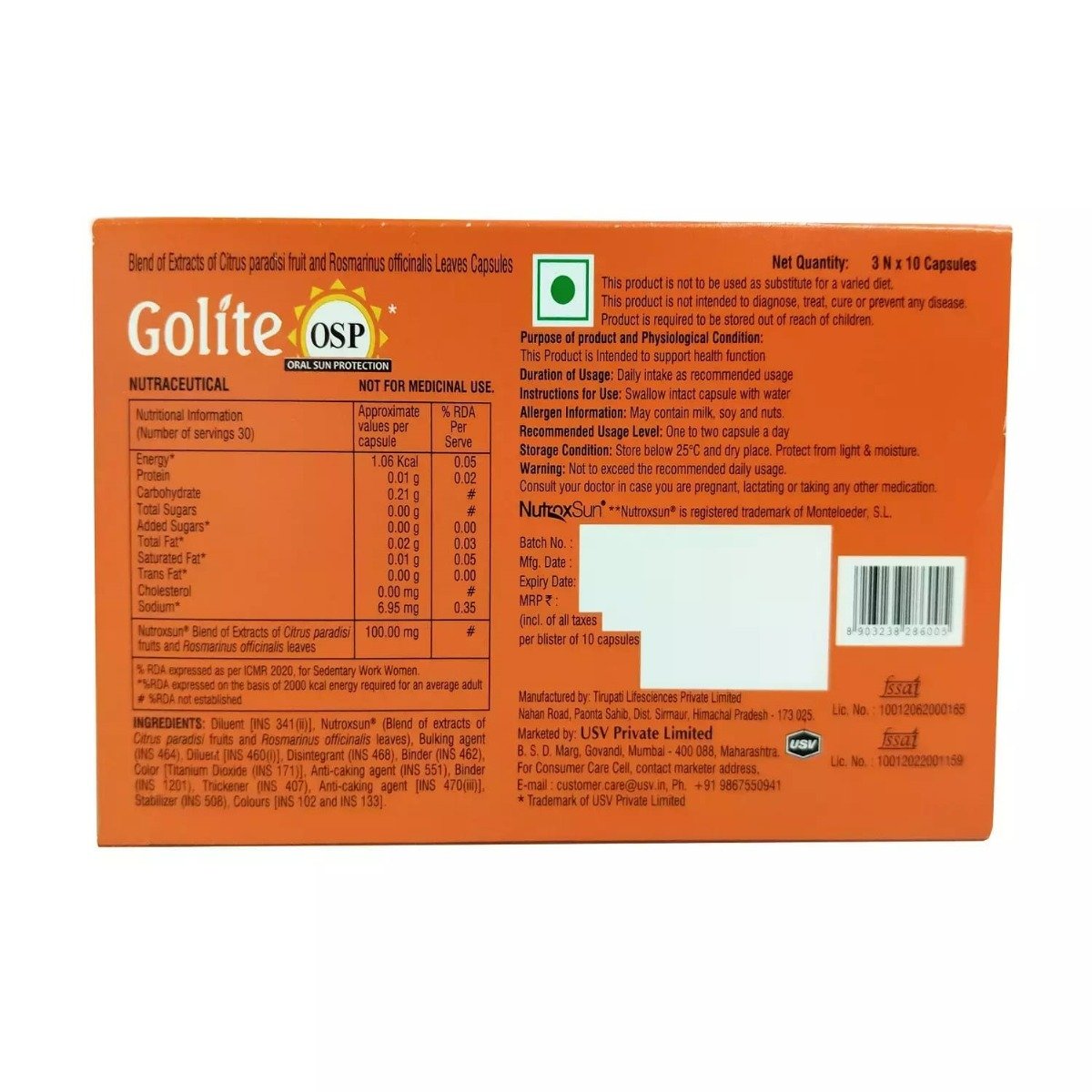 Golite OSP Capsule 10's, Pack of 10 Golite OSP Capsule 10's, Pack of 10