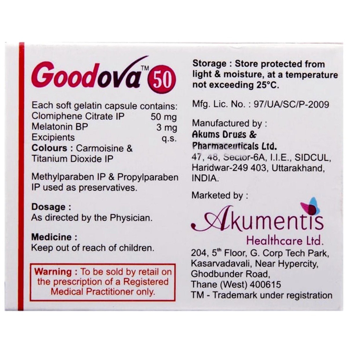 Goodova 50 Capsule 5's, Pack of 5 CAPSULES Goodova 50 Capsule 5's, Pack of 5 CAPSULES