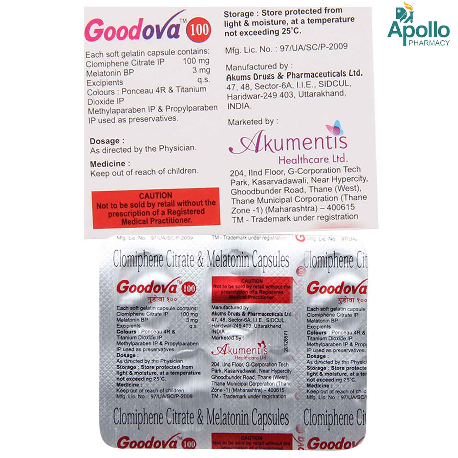 Goodova 100 Capsule 5's, Pack of 5 TABLETS Goodova 100 Capsule 5's, Pack of 5 TABLETS