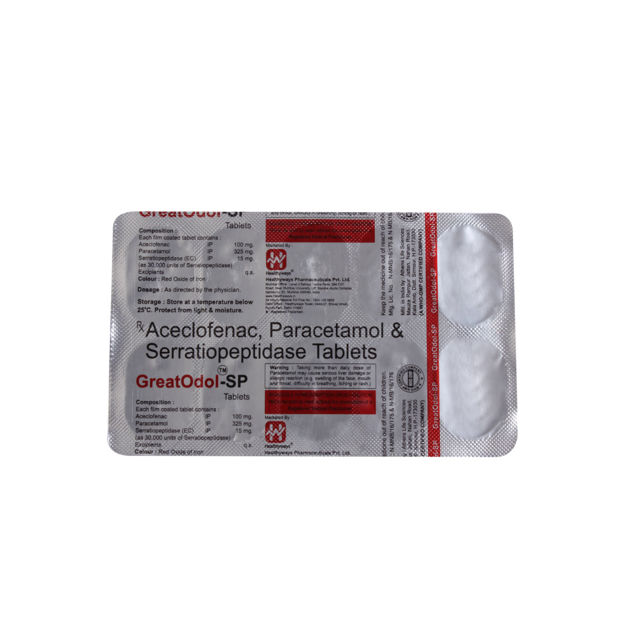 Greatodol-SP Tablet 10's, Pack of 10 TABLETS Greatodol-SP Tablet 10's, Pack of 10 TABLETS