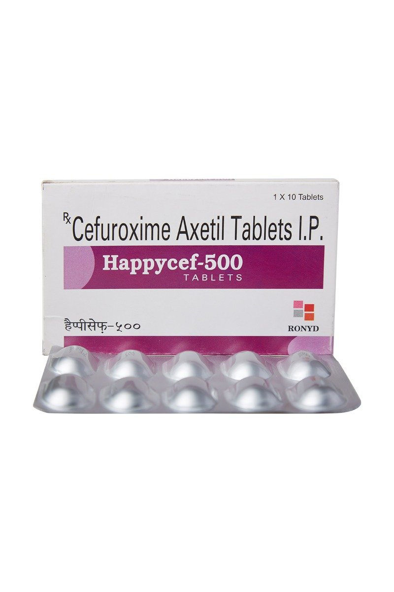 Happycef 500 Tablet 10's, Pack of 10 TABLETS Happycef 500 Tablet 10's, Pack of 10 TABLETS