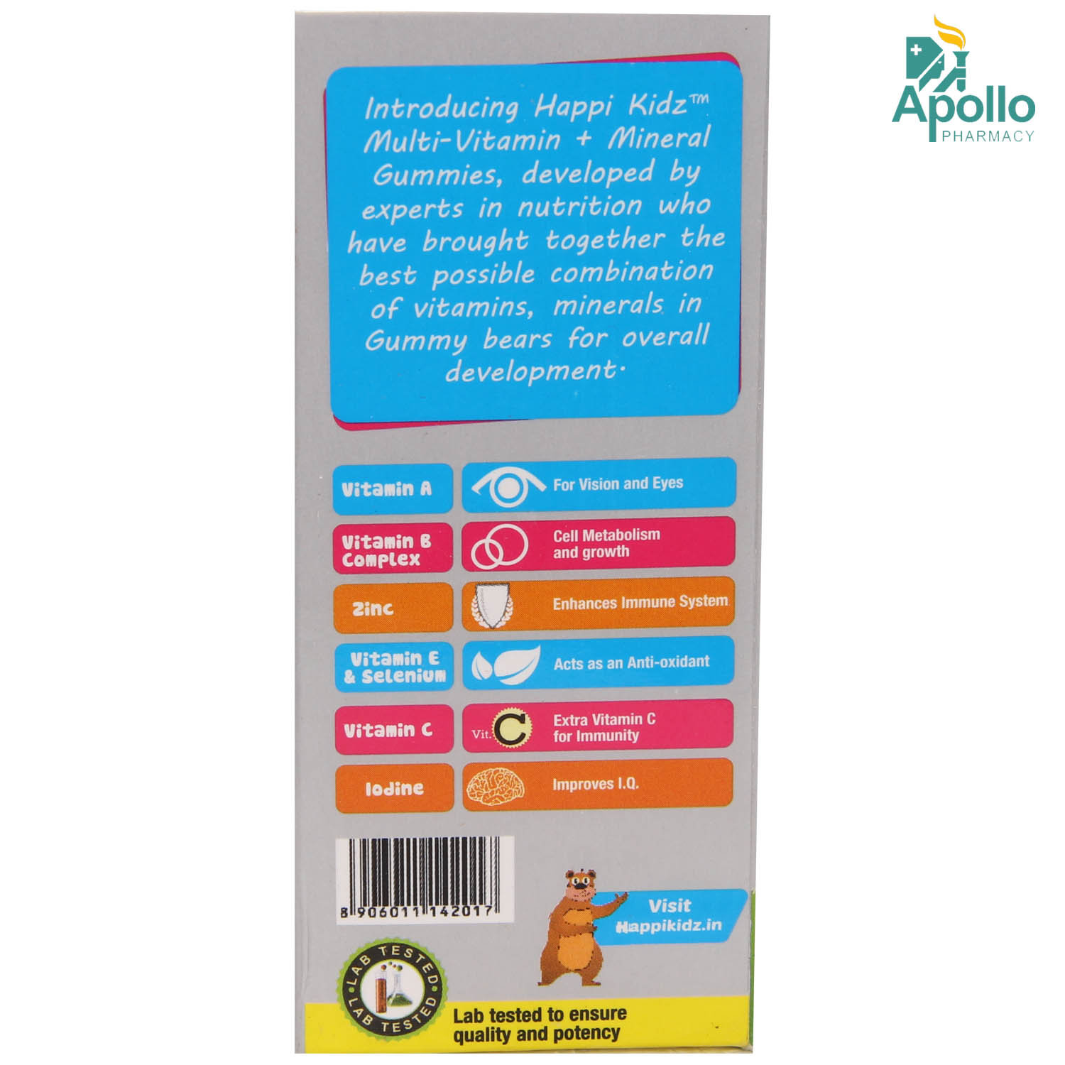 Happi Kidz Strawberry & Orange  Gummies 30's, Pack of 1 Happi Kidz Strawberry & Orange  Gummies 30's, Pack of 1