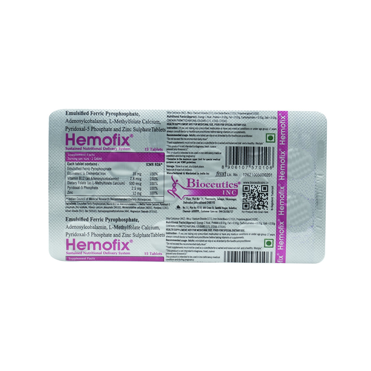 Hemofix Tablet 15's, Pack of 15 Hemofix Tablet 15's, Pack of 15