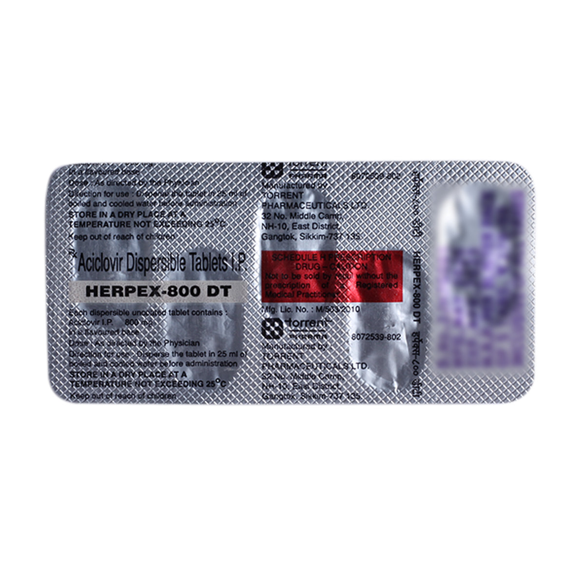 Herpex 800 DT Tablet 5's, Pack of 5 TABLETS Herpex 800 DT Tablet 5's, Pack of 5 TABLETS