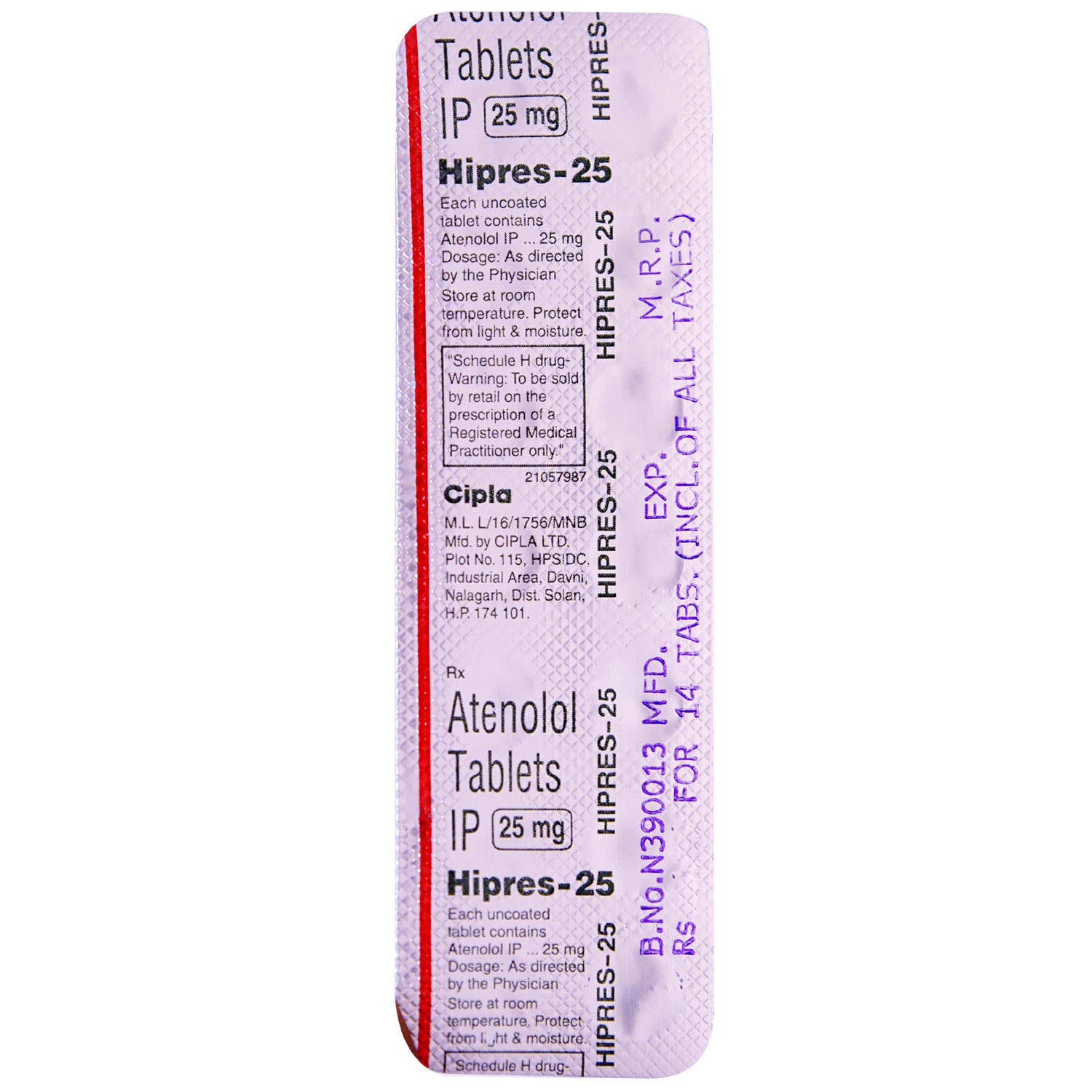 Hipres 25 Tablet 14's, Pack of 14 TABLETS Hipres 25 Tablet 14's, Pack of 14 TABLETS