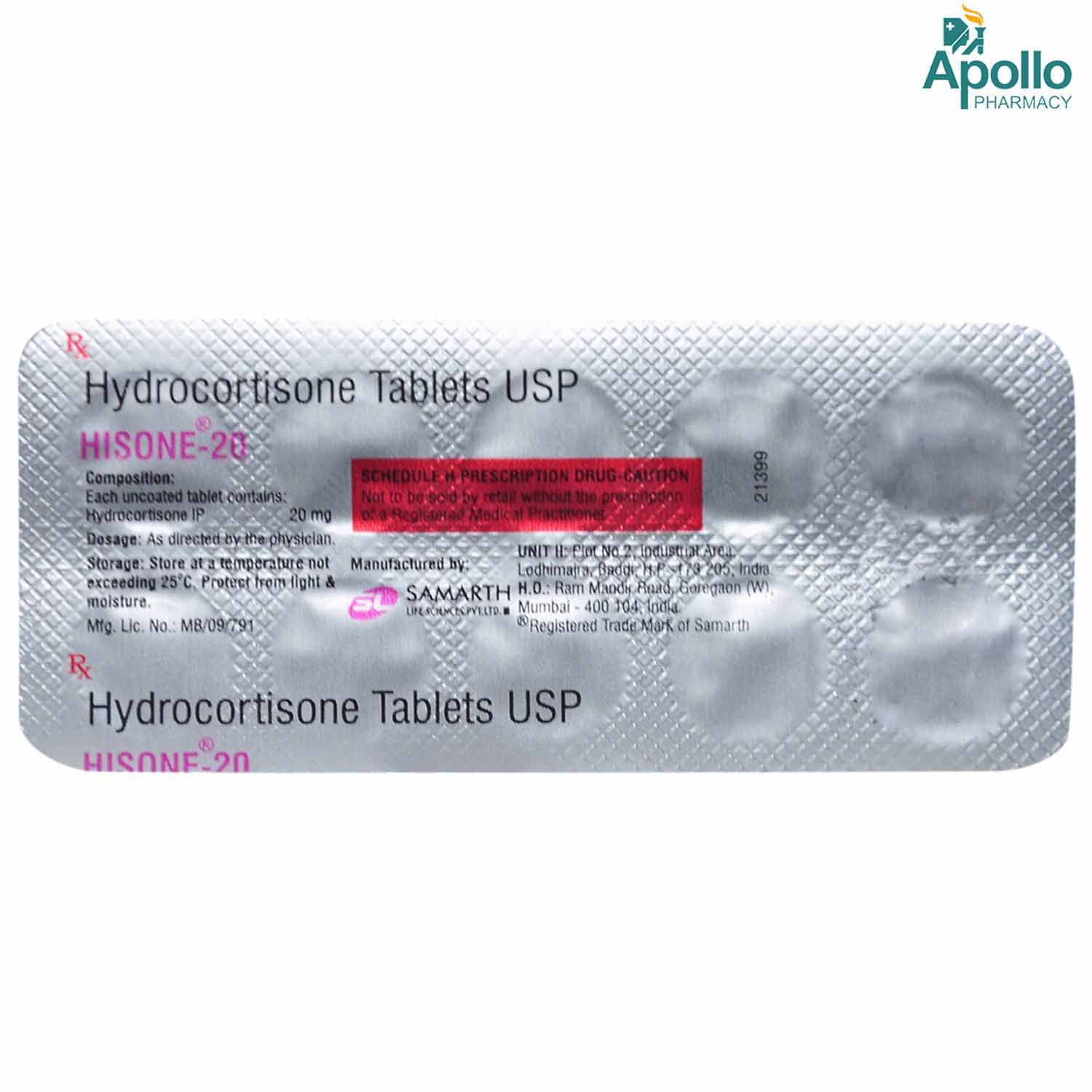 Hisone-20 Tablet 10's, Pack of 10 TABLETS Hisone-20 Tablet 10's, Pack of 10 TABLETS