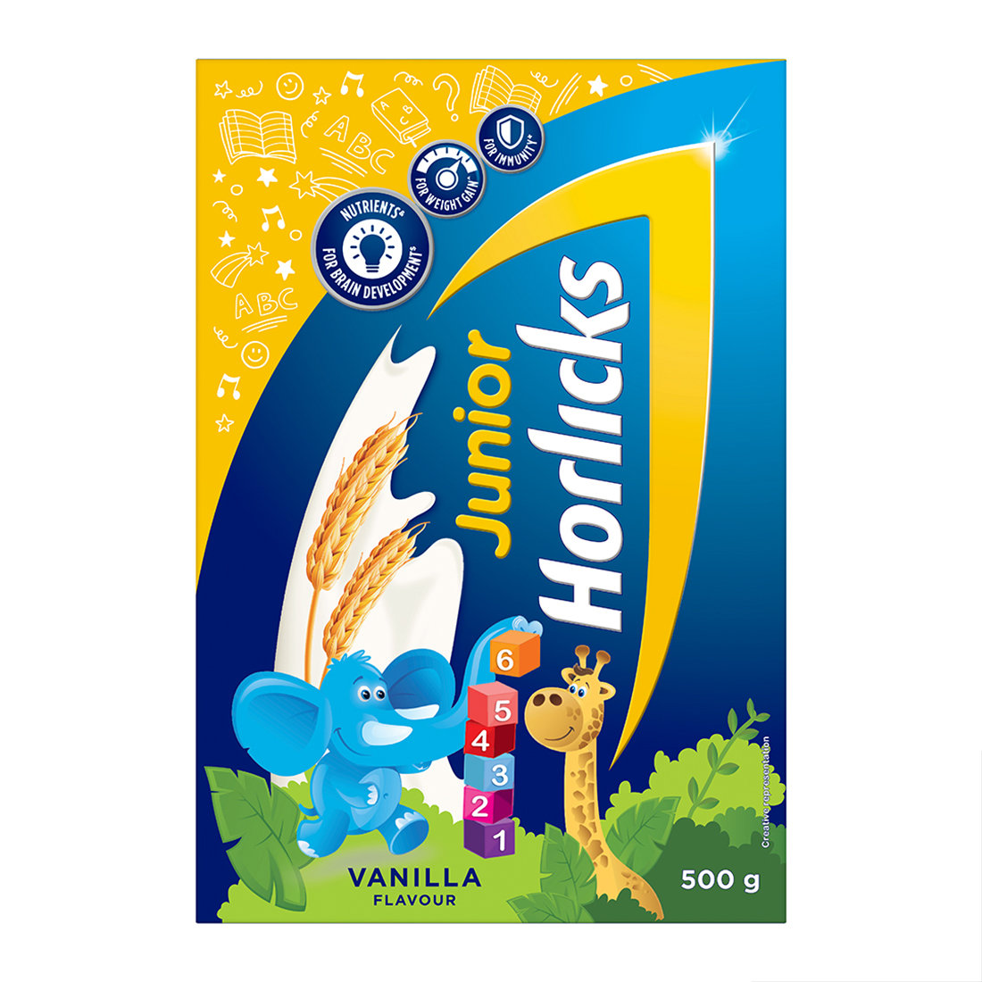Junior Horlicks Vanilla Flavour Nutrition Powder 500 gm Refill Pack | Improve Immunity | Support Healthy Weight Gain | Promote Brain Development, Pack of 1 Junior Horlicks Vanilla Flavour Nutrition Powder 500 gm Refill Pack | Improve Immunity | Support Healthy Weight Gain | Promote Brain Development, Pack of 1
