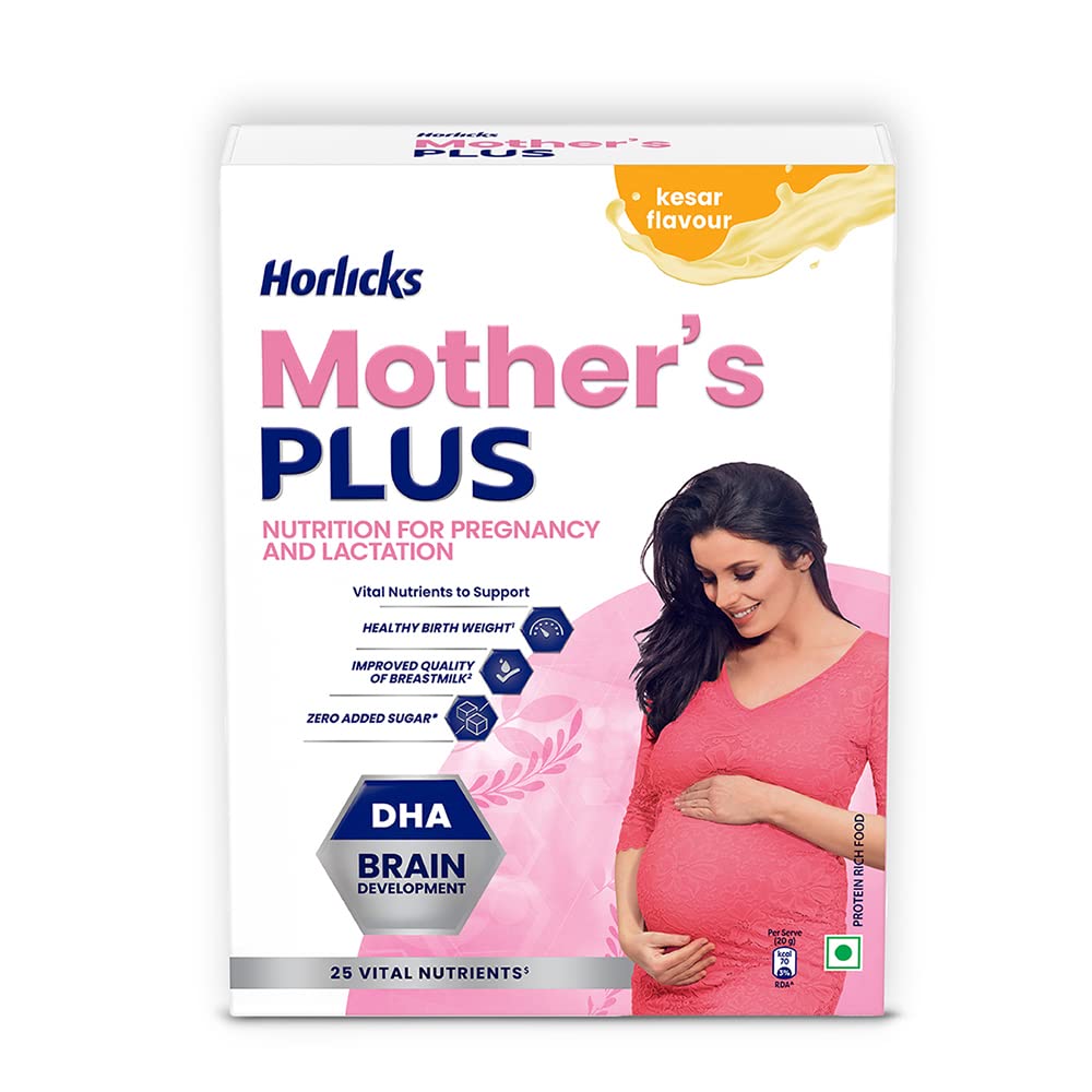 Horlicks Mother's Plus Kesar Flavour Nutrition Powder 400 gm Refill Pack | 25 Vital Nutrients | Support Healthy Birth Weight | Improves Lactation, Pack of 1 Horlicks Mother's Plus Kesar Flavour Nutrition Powder 400 gm Refill Pack | 25 Vital Nutrients | Support Healthy Birth Weight | Improves Lactation, Pack of 1