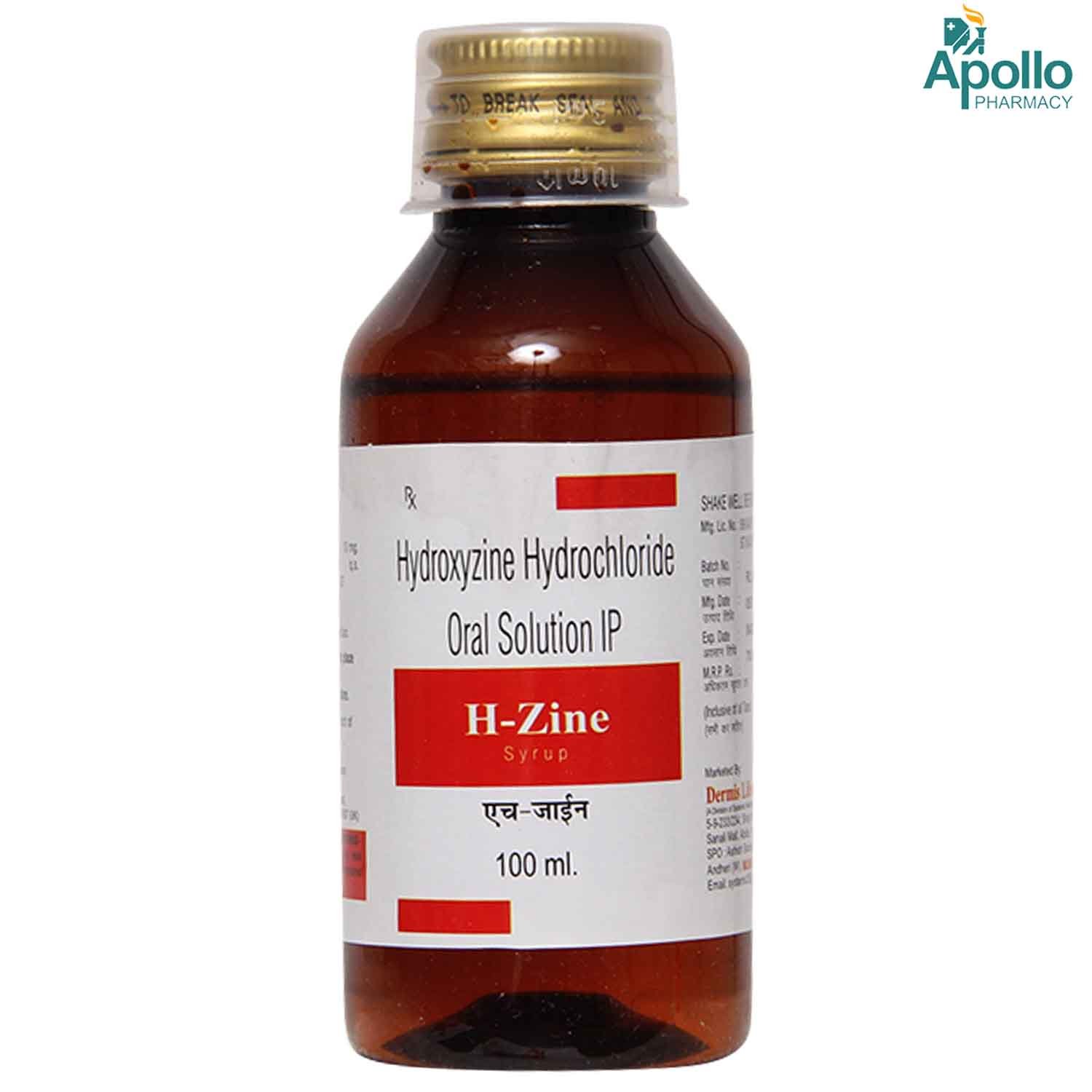H-Zine 10 mg Syrup 100 ml, Pack of 1 Liquid H-Zine 10 mg Syrup 100 ml, Pack of 1 Liquid
