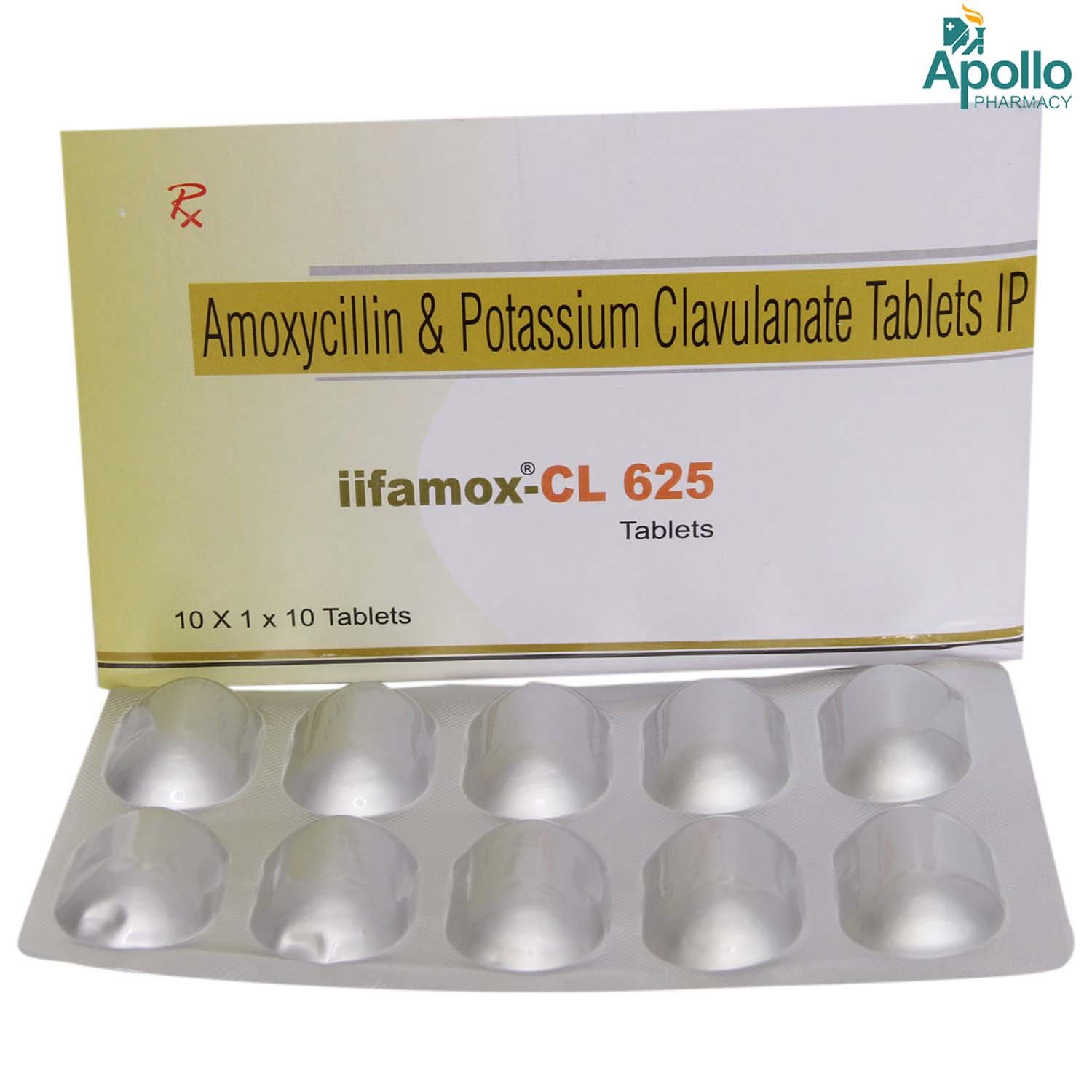 Iifamox-Cl 625mg Tablet 10's, Pack of 10 TabletS Iifamox-Cl 625mg Tablet 10's, Pack of 10 TabletS