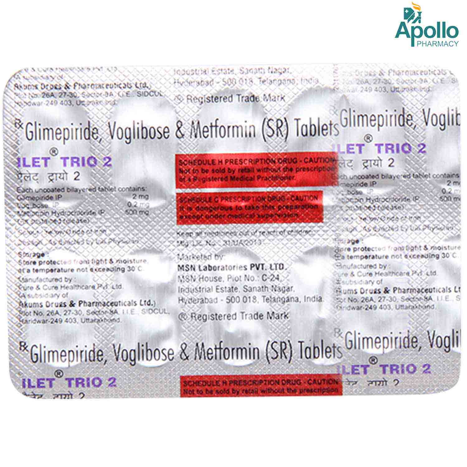 ILETTRIO 2MG TABLET, Pack of 10 TABLETS ILETTRIO 2MG TABLET, Pack of 10 TABLETS